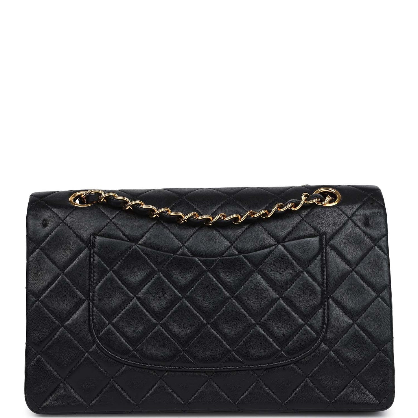 Vintage Chanel Medium Classic Double Flap Bag Black Lambskin Gold Hardware