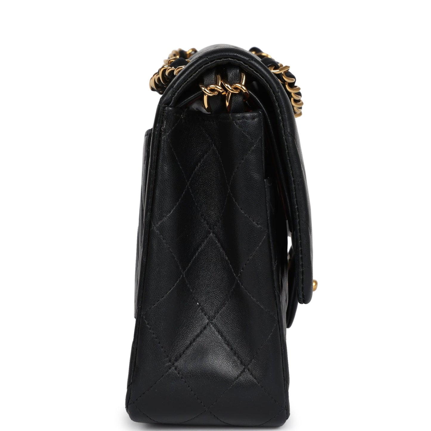 Vintage Chanel Medium Classic Double Flap Bag Black Lambskin Gold Hardware