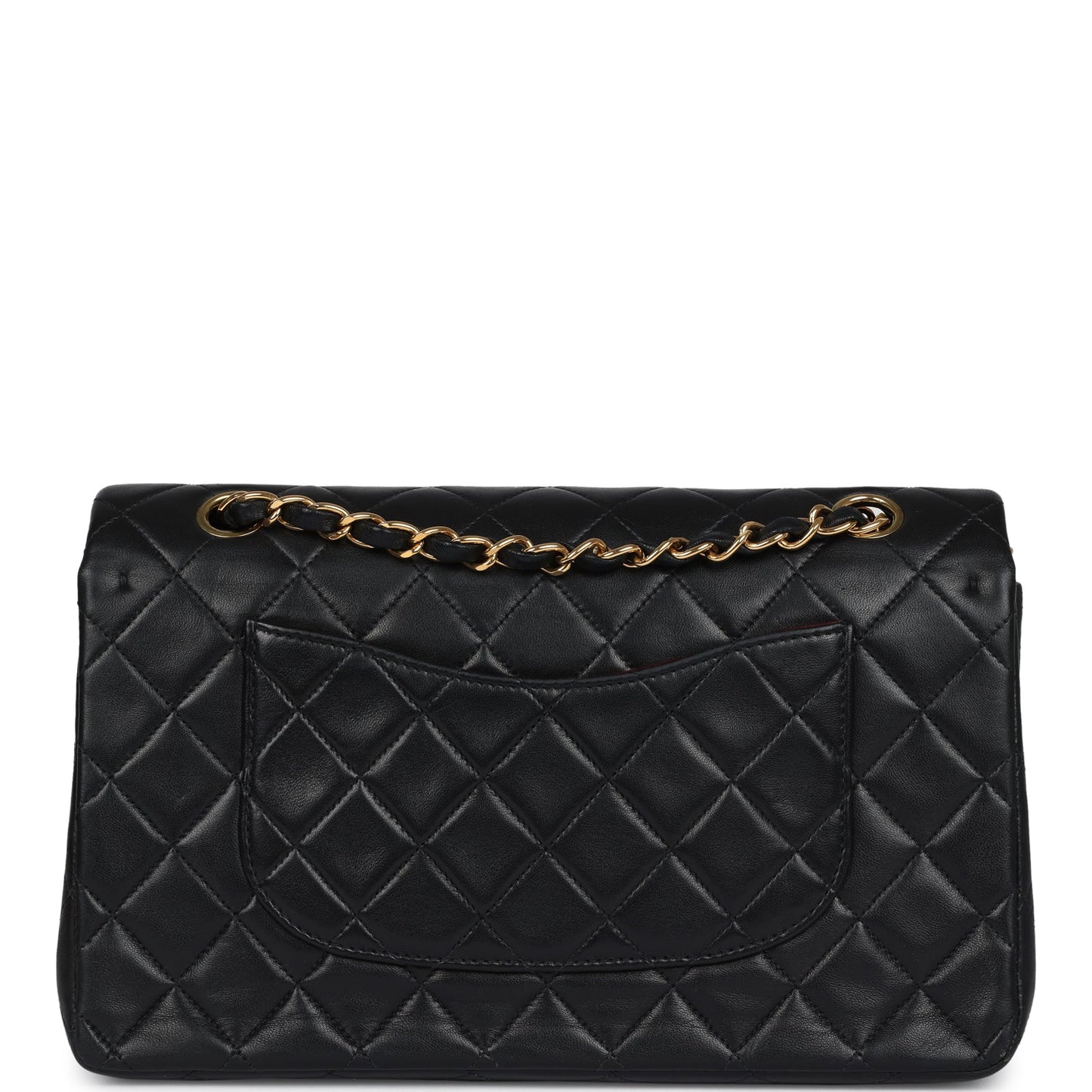 Vintage Chanel Medium Classic Double Flap Bag Black Lambskin Gold Hardware