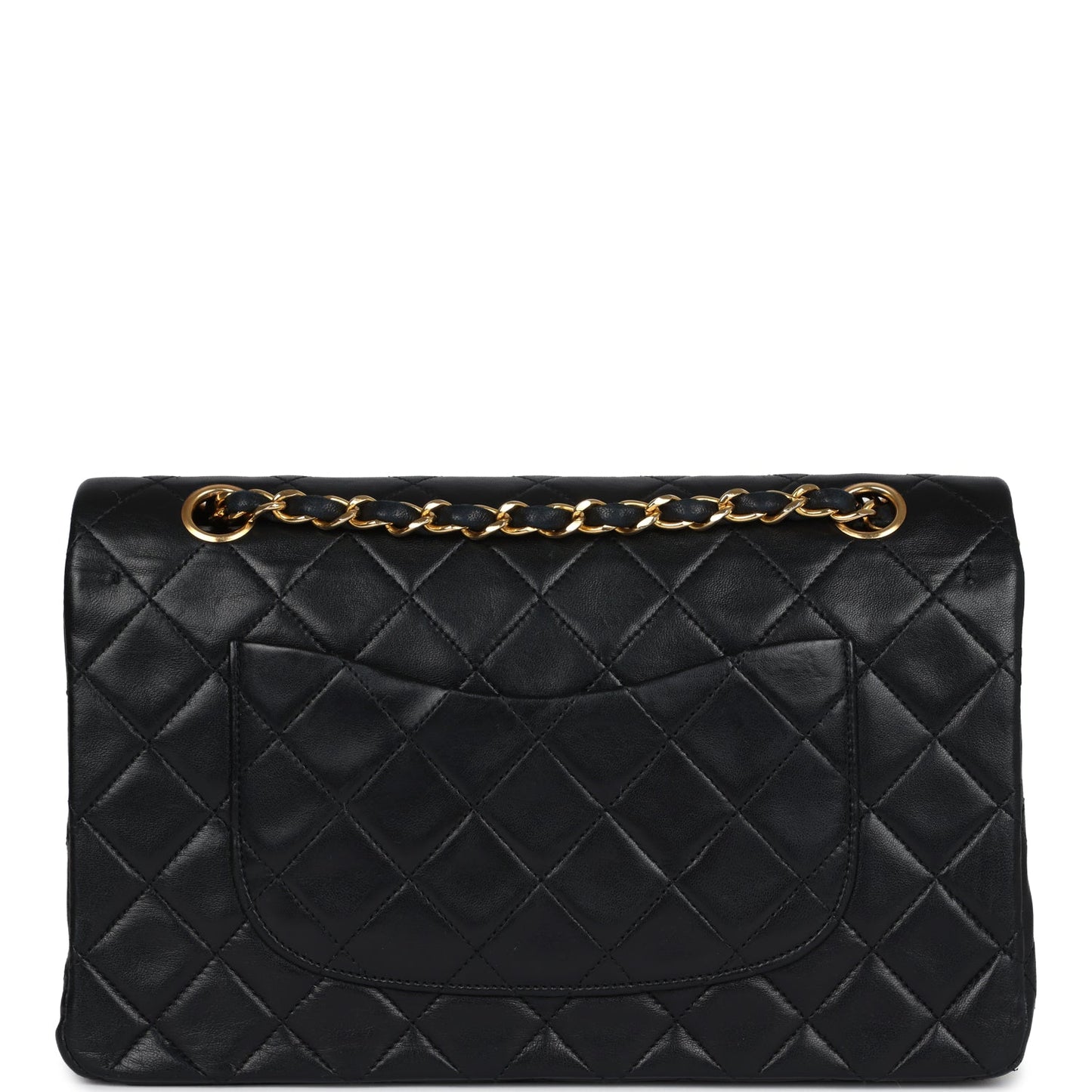 Vintage Chanel Medium Classic Double Flap Bag Black Lambskin Gold Hardware