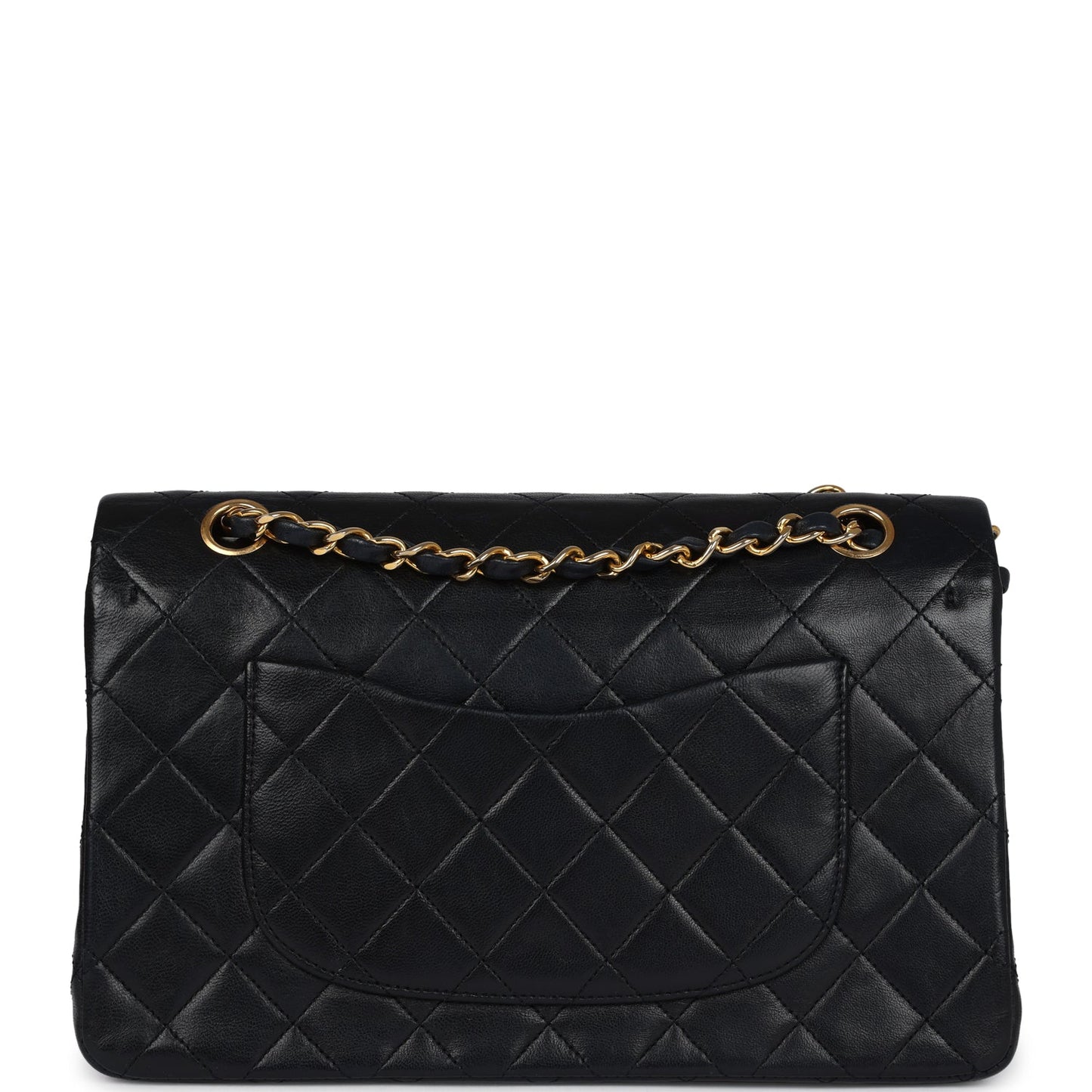 Vintage Chanel Medium Classic Double Flap Bag Black Lambskin Gold Hardware