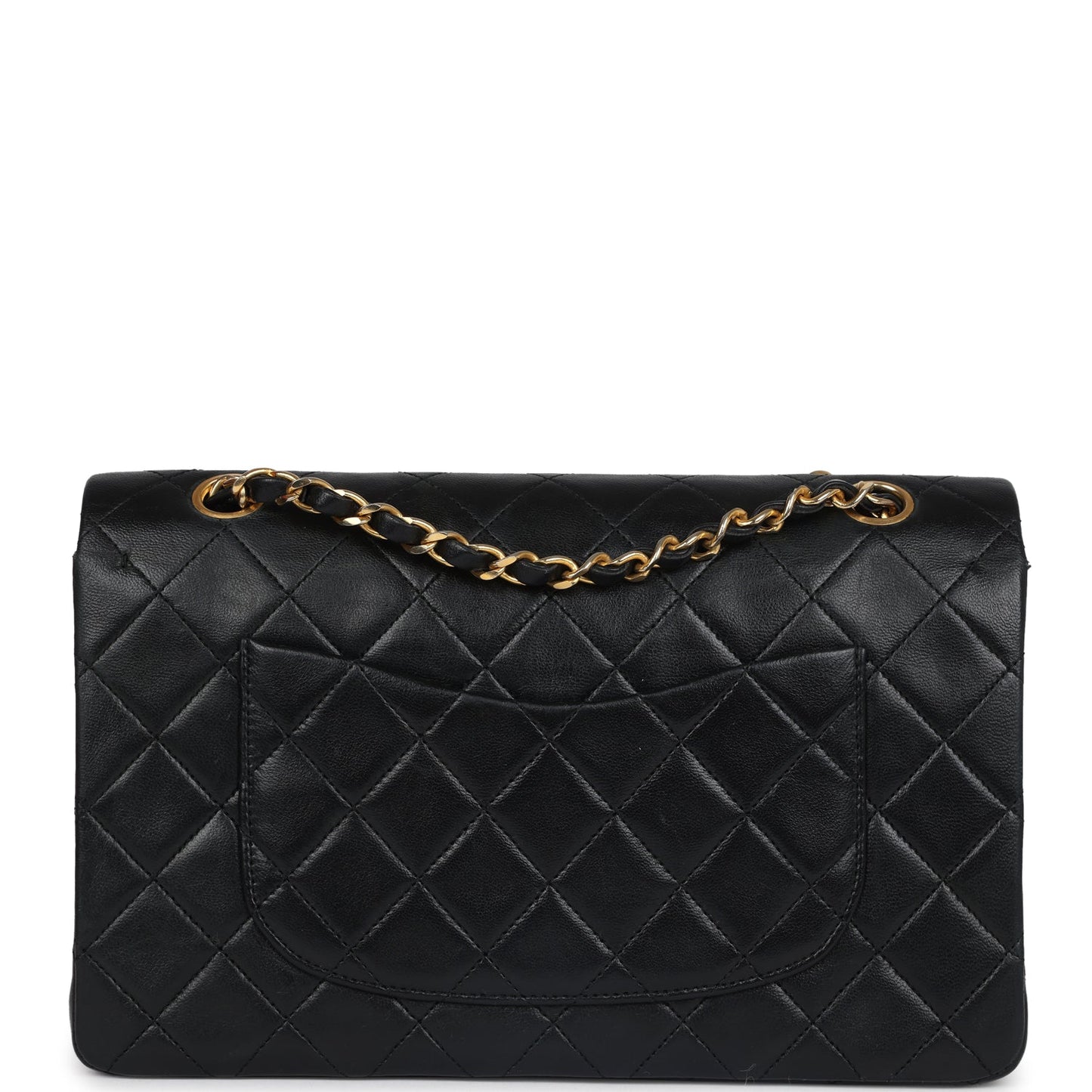 Vintage Chanel Medium Classic Double Flap Bag Black Lambskin Gold Hardware