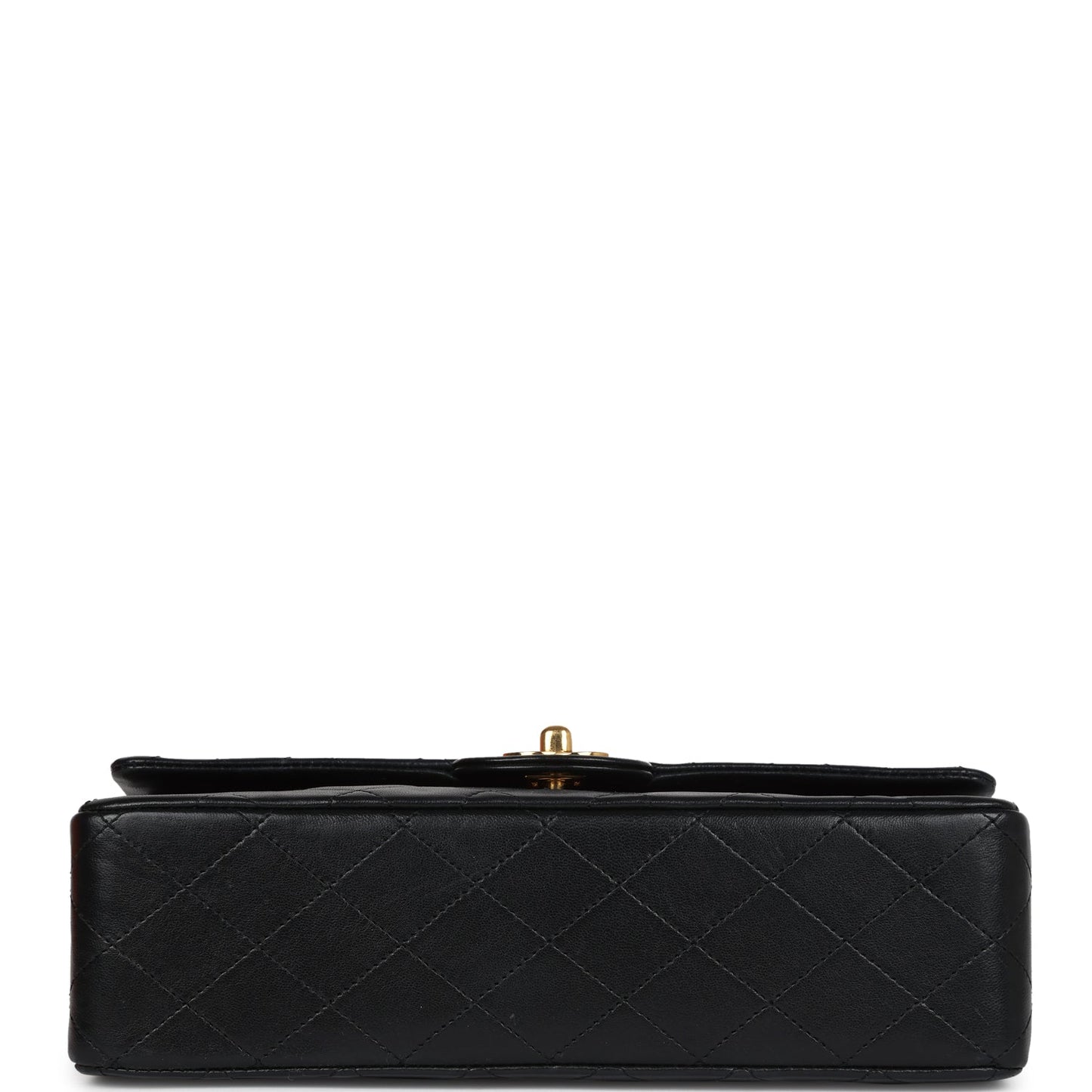 Vintage Chanel Medium Classic Double Flap Bag Black Lambskin Gold Hardware