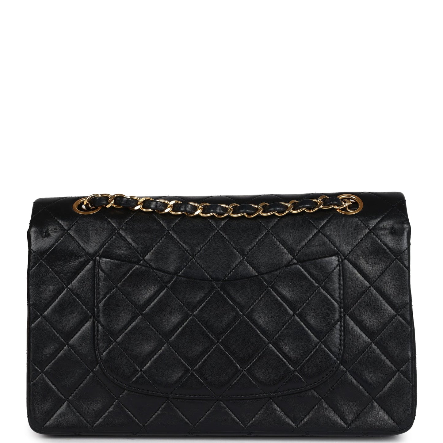 Vintage Chanel Medium Classic Double Flap Bag Black Lambskin Gold Hardware