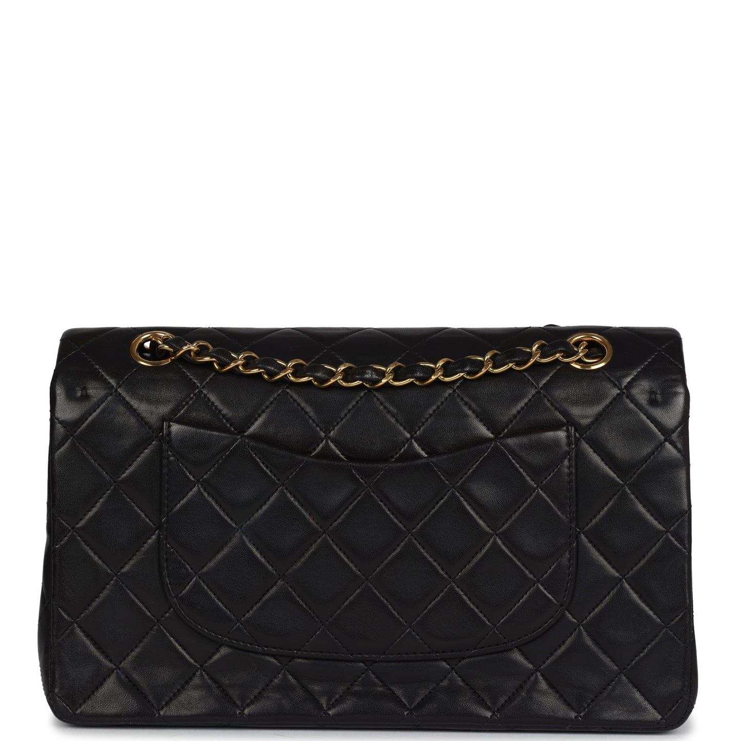 Vintage Chanel Medium Classic Double Flap Bag Black Lambskin Gold Hardware