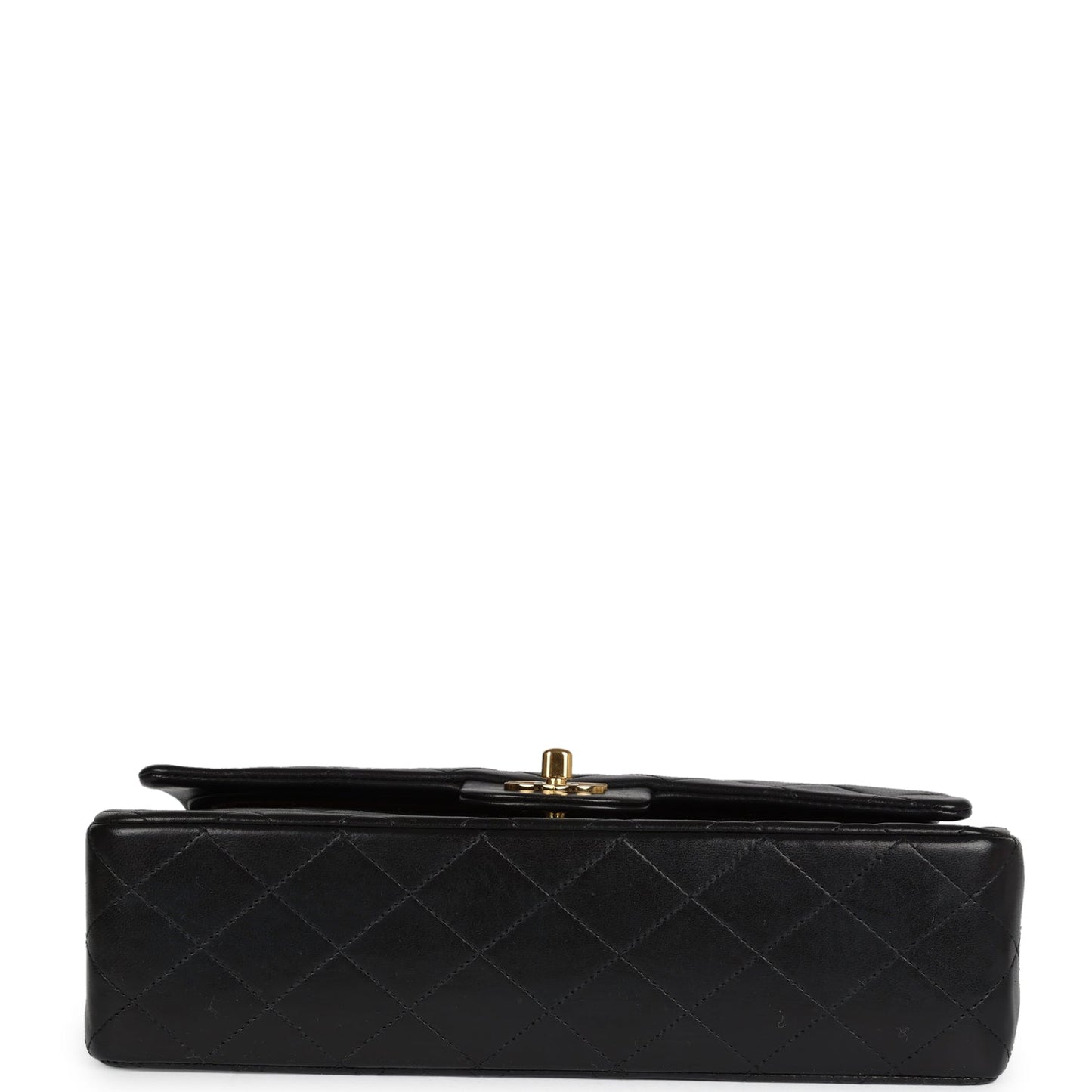 Vintage Chanel Medium Classic Double Flap Bag Black Lambskin Gold Hardware