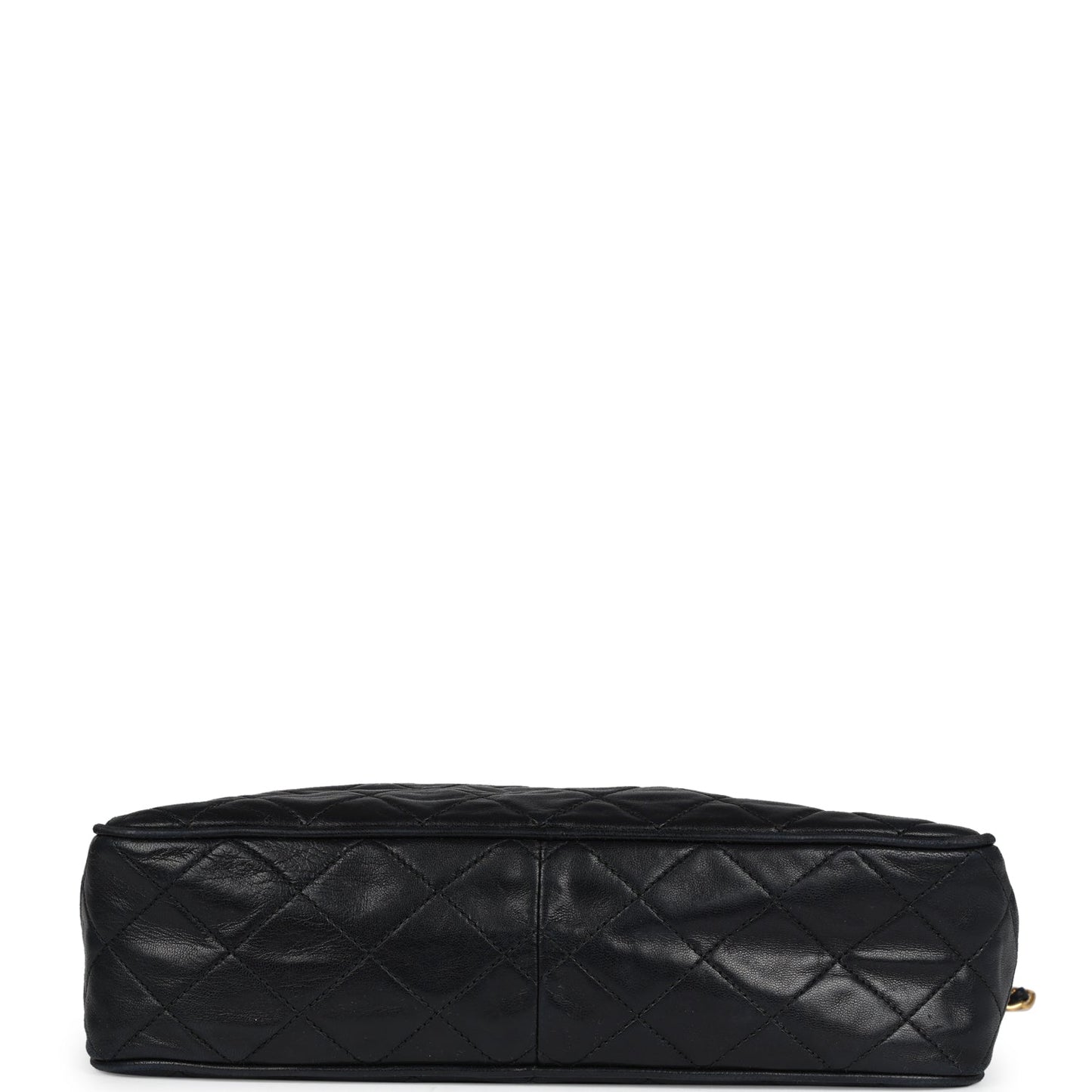 Vintage Chanel Large Front Pocket Camera Bag Black Lambskin Gold Hardware