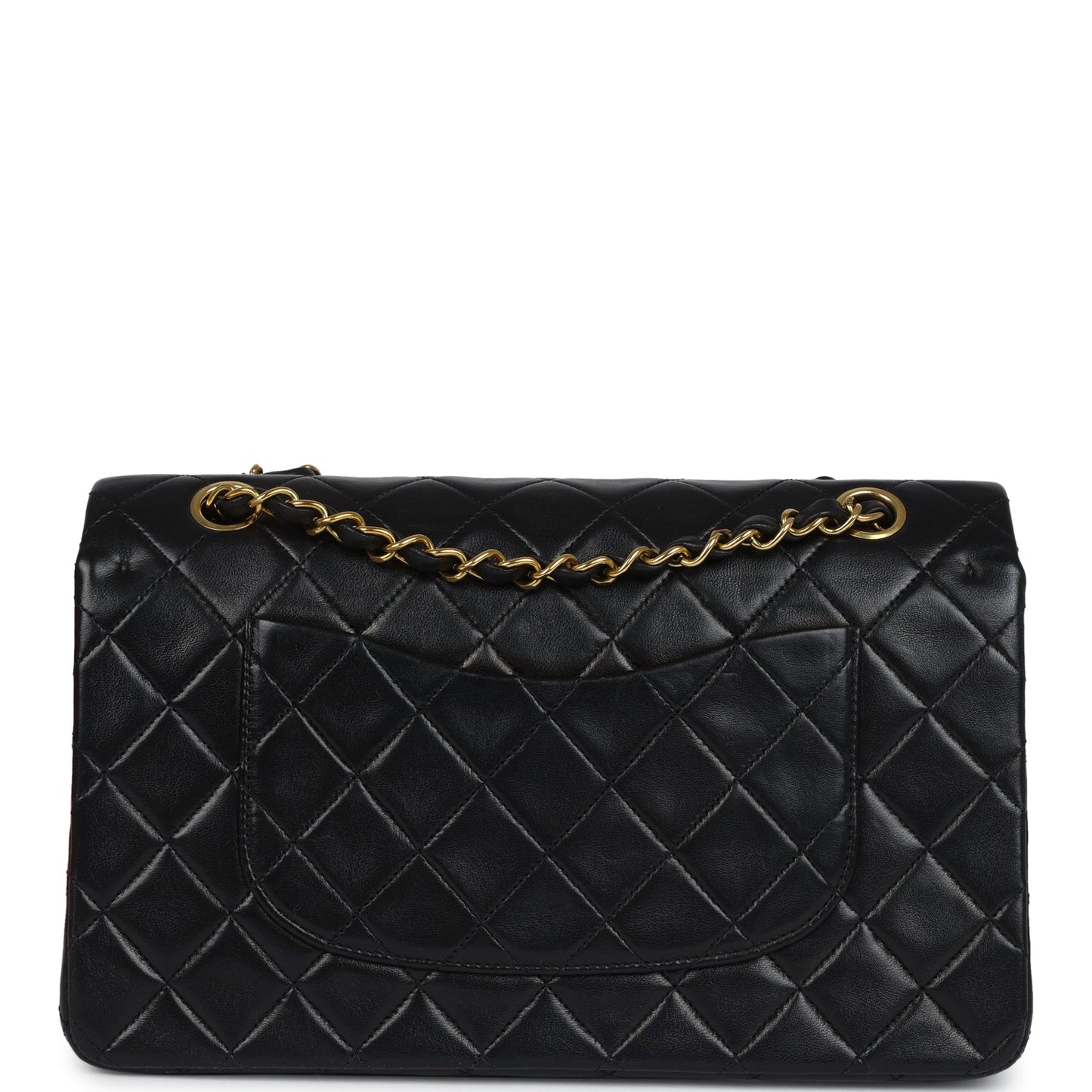 Vintage Chanel Medium Classic Double Flap Bag Black Lambskin Gold Hardware