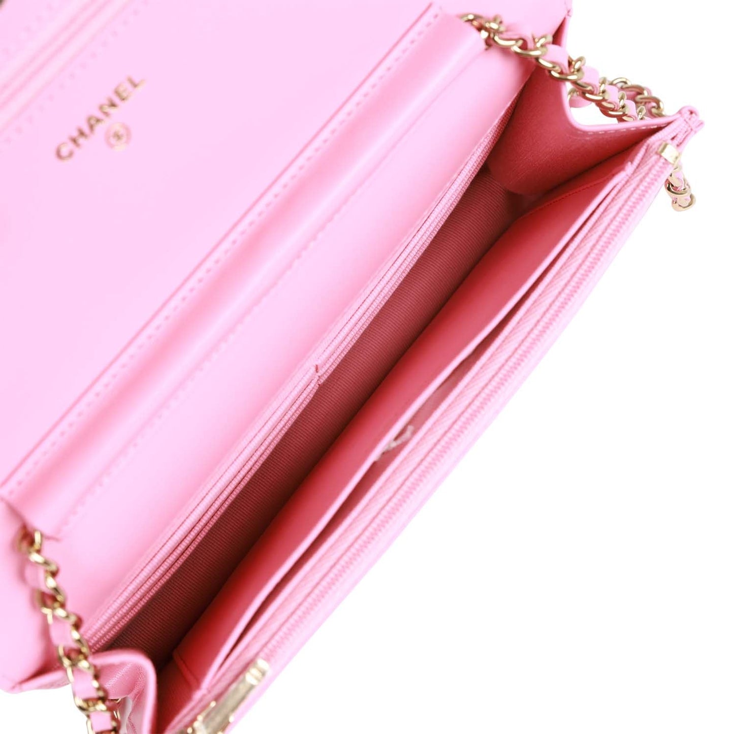 Chanel Wallet On Chain WOC Pink Lambskin Gold Hardware
