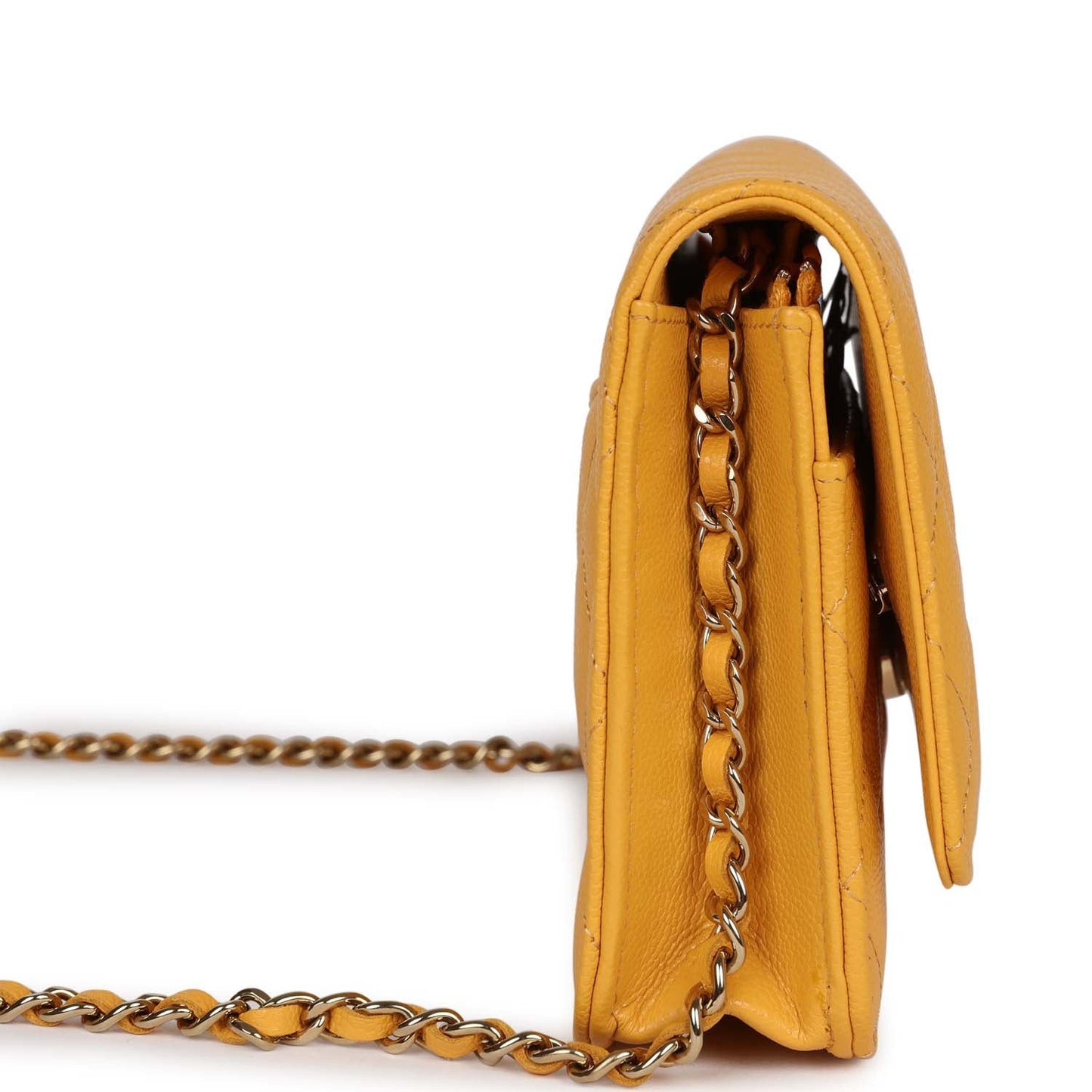 Chanel Wallet On Chain Yellow Caviar Gold Hardware