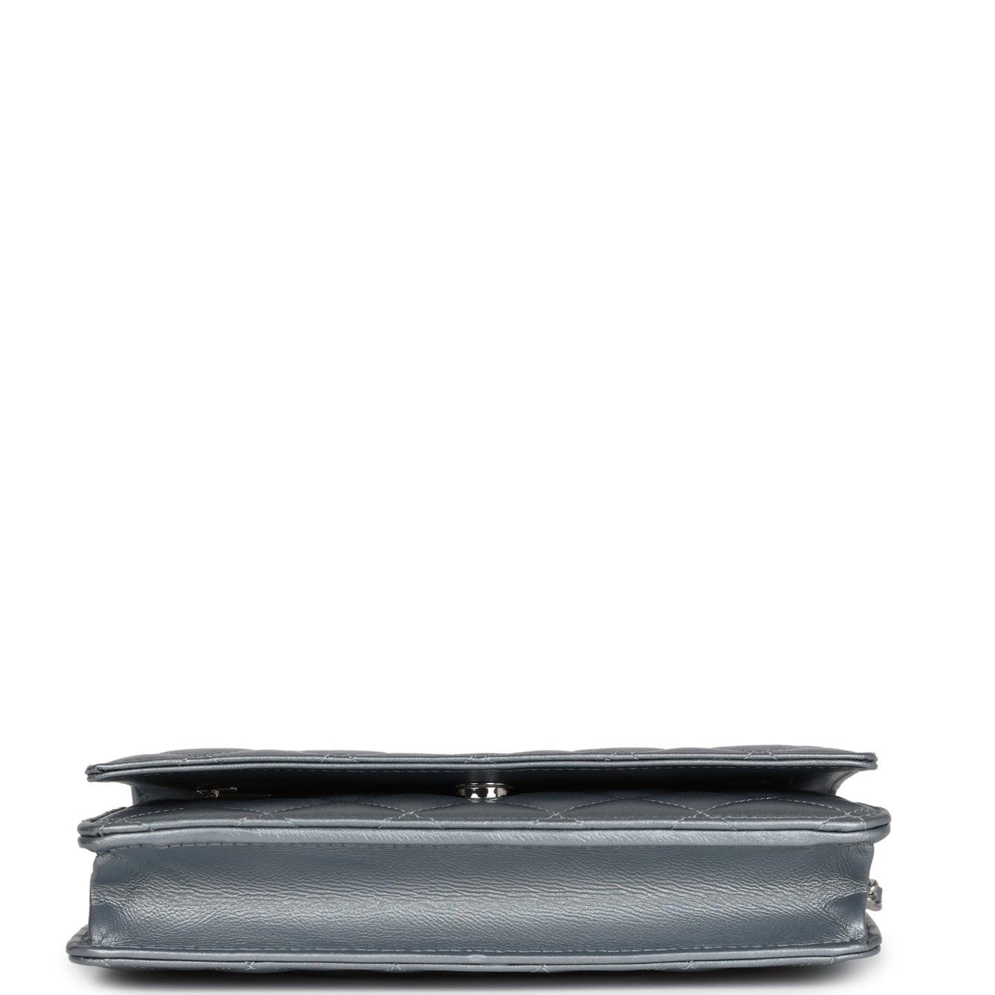 Chanel Wallet On Chain WOC Silver Metallic Lambskin Silver Hardware