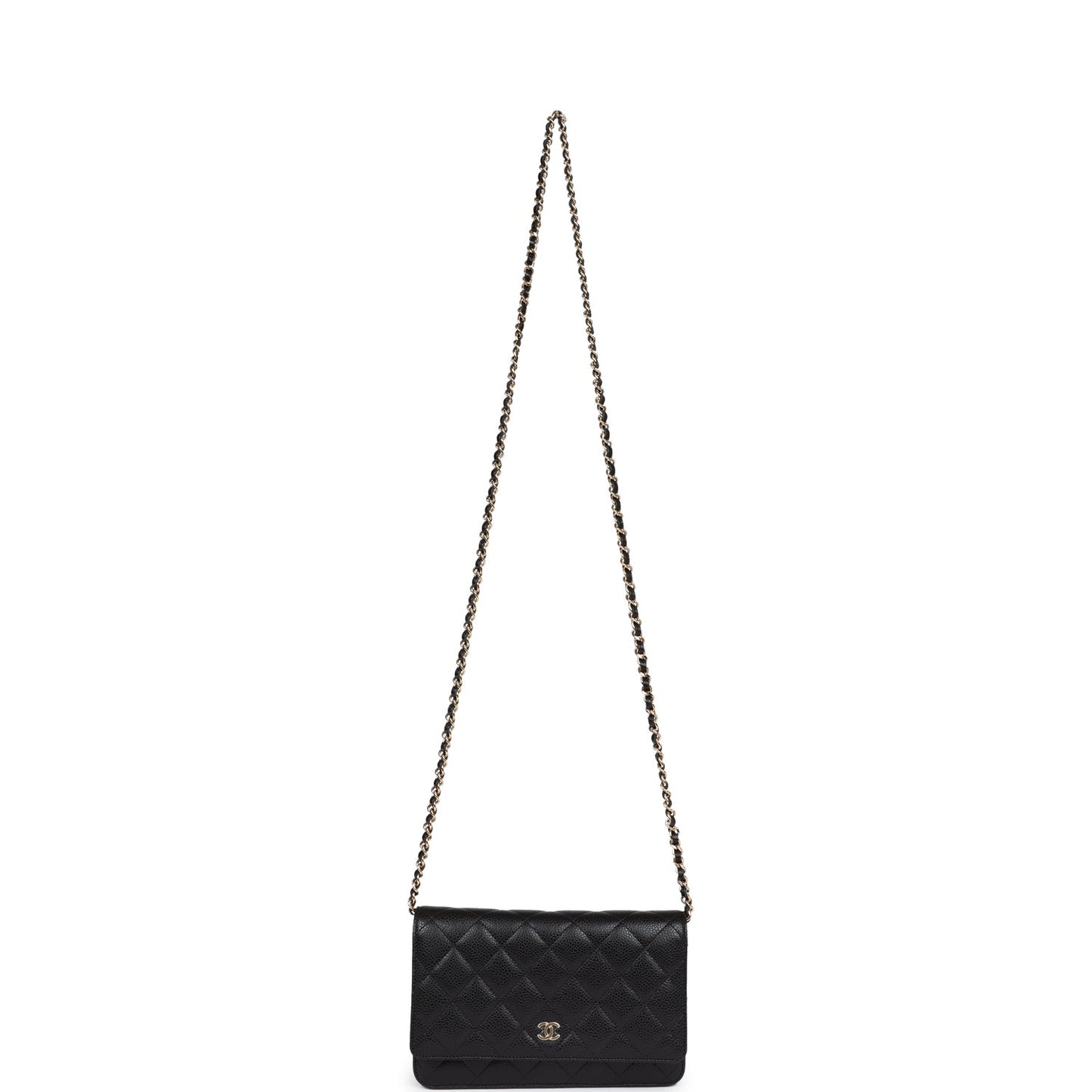 Chanel Wallet On Chain WOC Black Caviar Gold Hardware