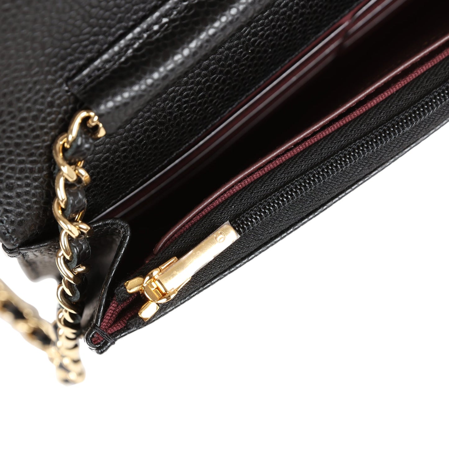 Chanel Wallet On Chain WOC Black Caviar Gold Hardware
