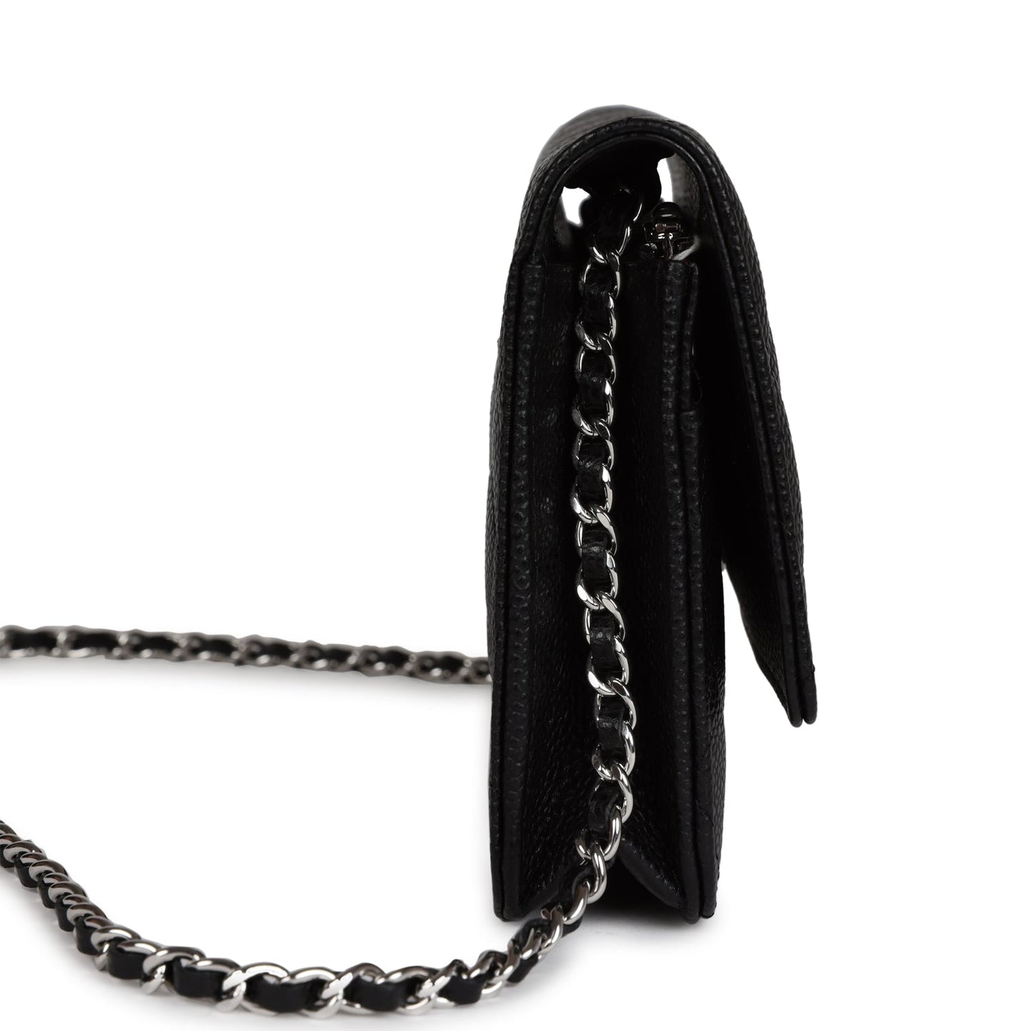 Chanel Wallet On Chain WOC Black Caviar Silver Hardware