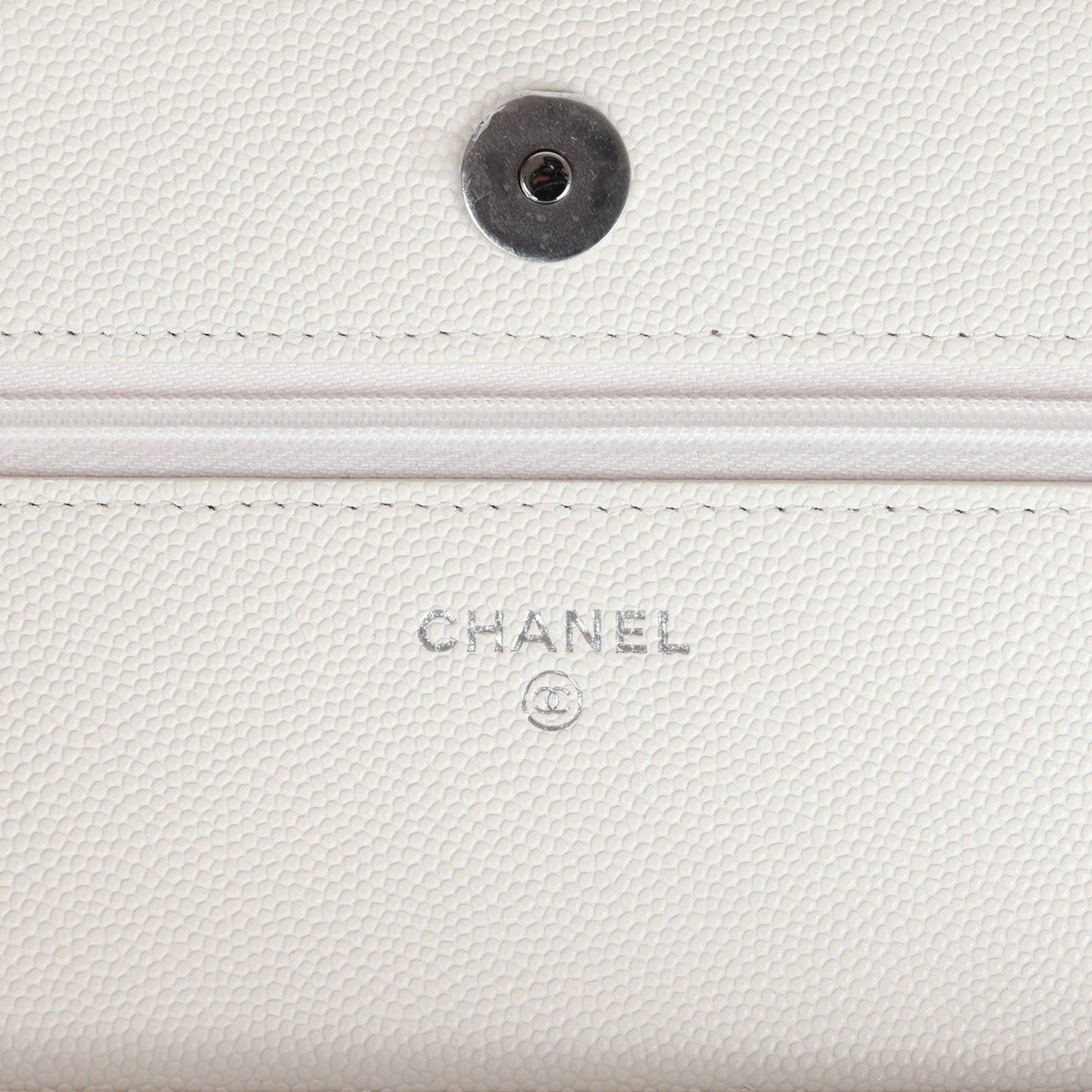 Chanel Wallet On Chain WOC White Caviar Pink and Silver Hardware