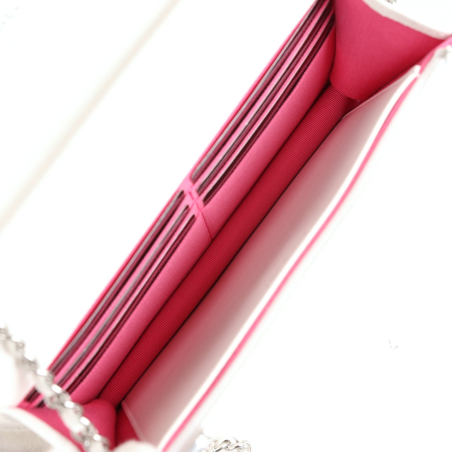Chanel Wallet On Chain WOC White Caviar Pink and Silver Hardware