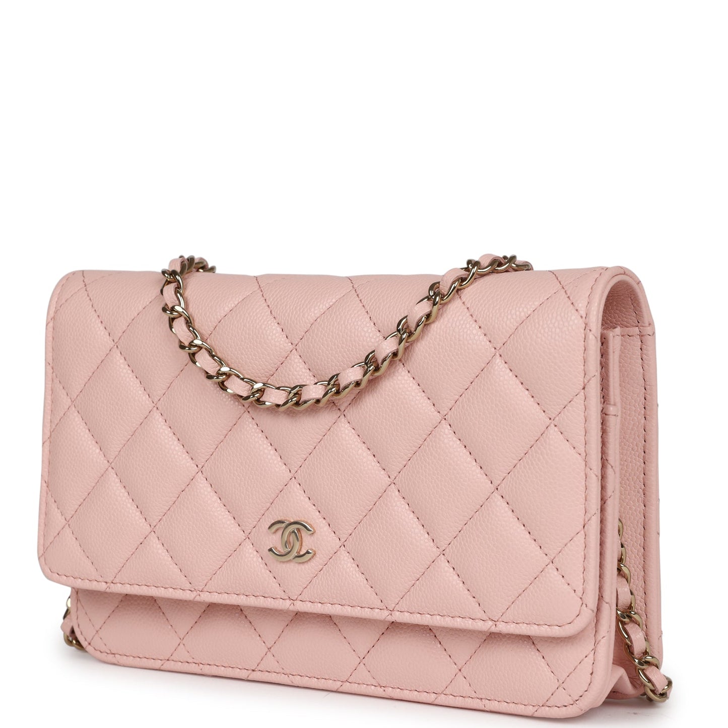 Chanel Wallet On Chain WOC Light Pink Caviar Light Gold Hardware