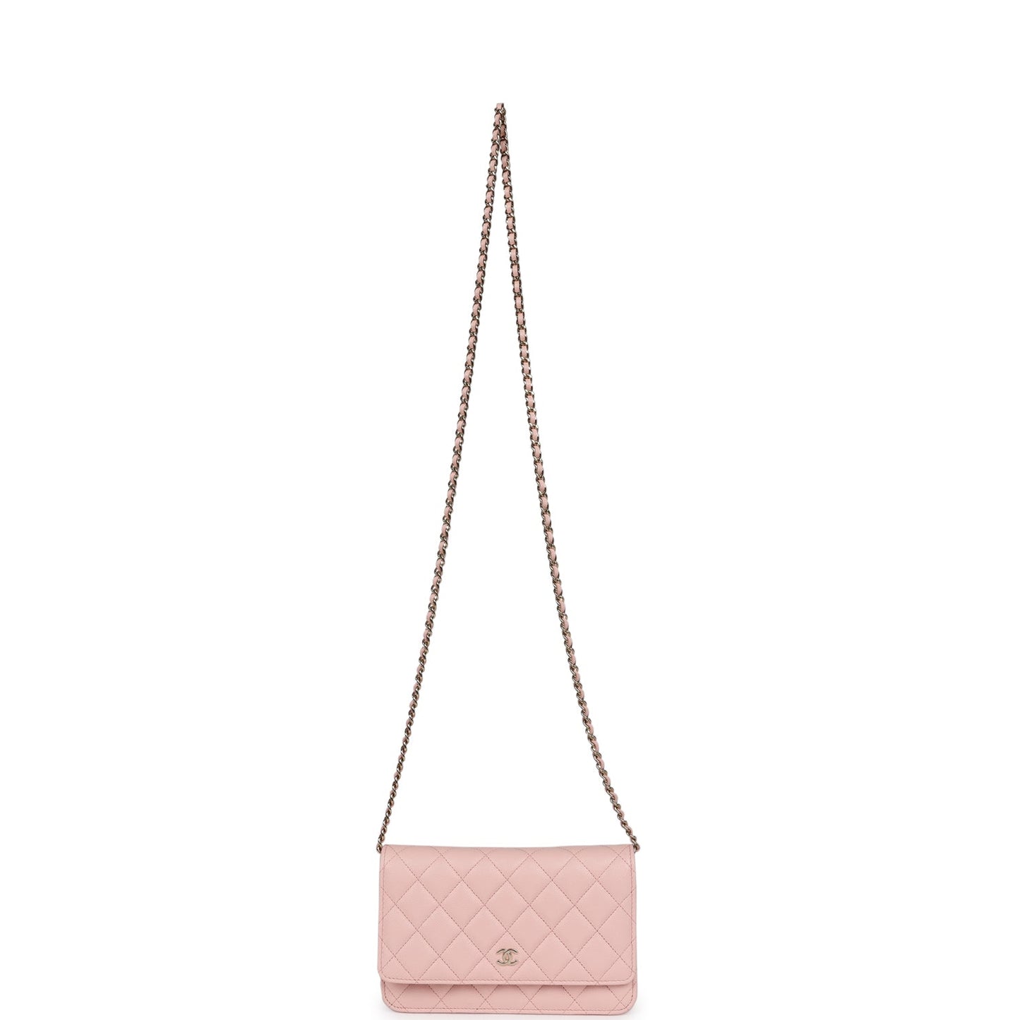 Chanel Wallet On Chain WOC Light Pink Caviar Light Gold Hardware