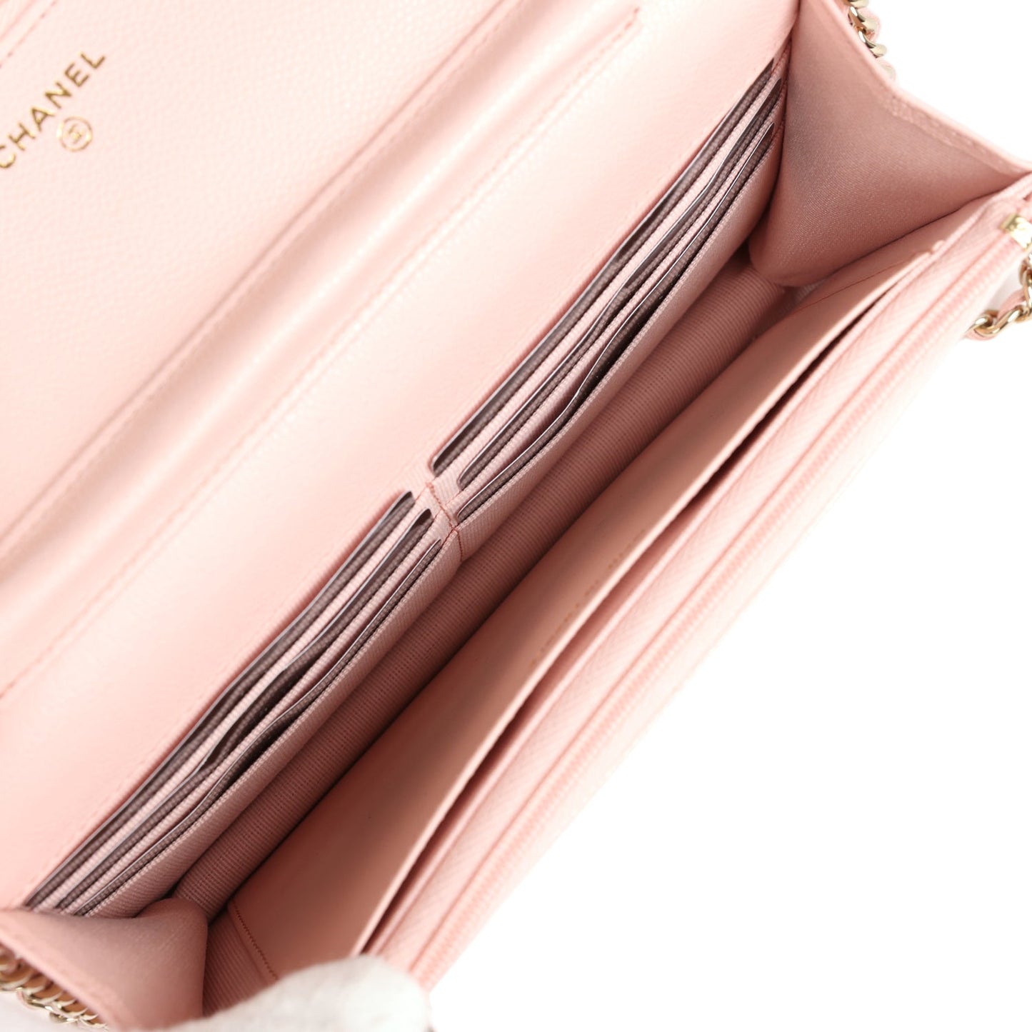Chanel Wallet On Chain WOC Light Pink Caviar Light Gold Hardware