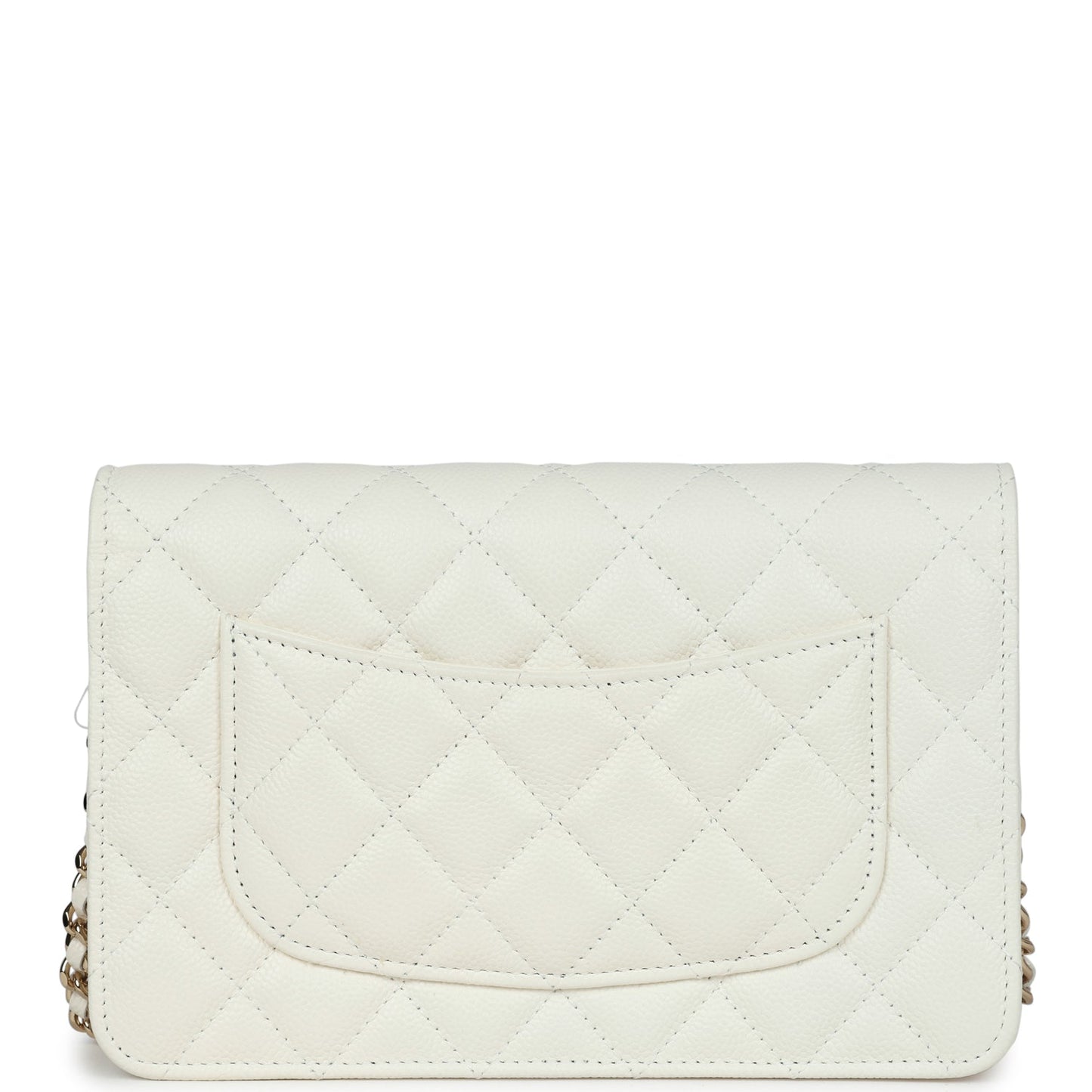 Chanel Classic Wallet on Chain WOC Bow White Caviar Gold Hardware