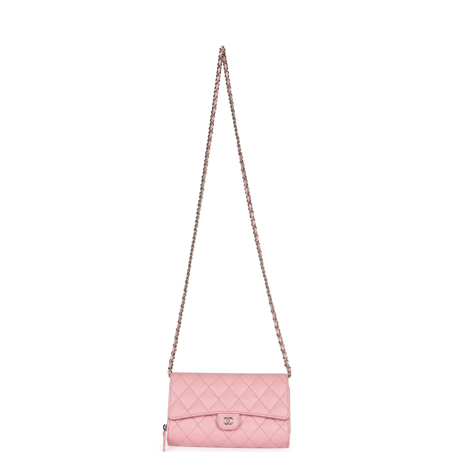 Chanel Wallet On Chain WOC Pink Caviar Light Gold Hardware