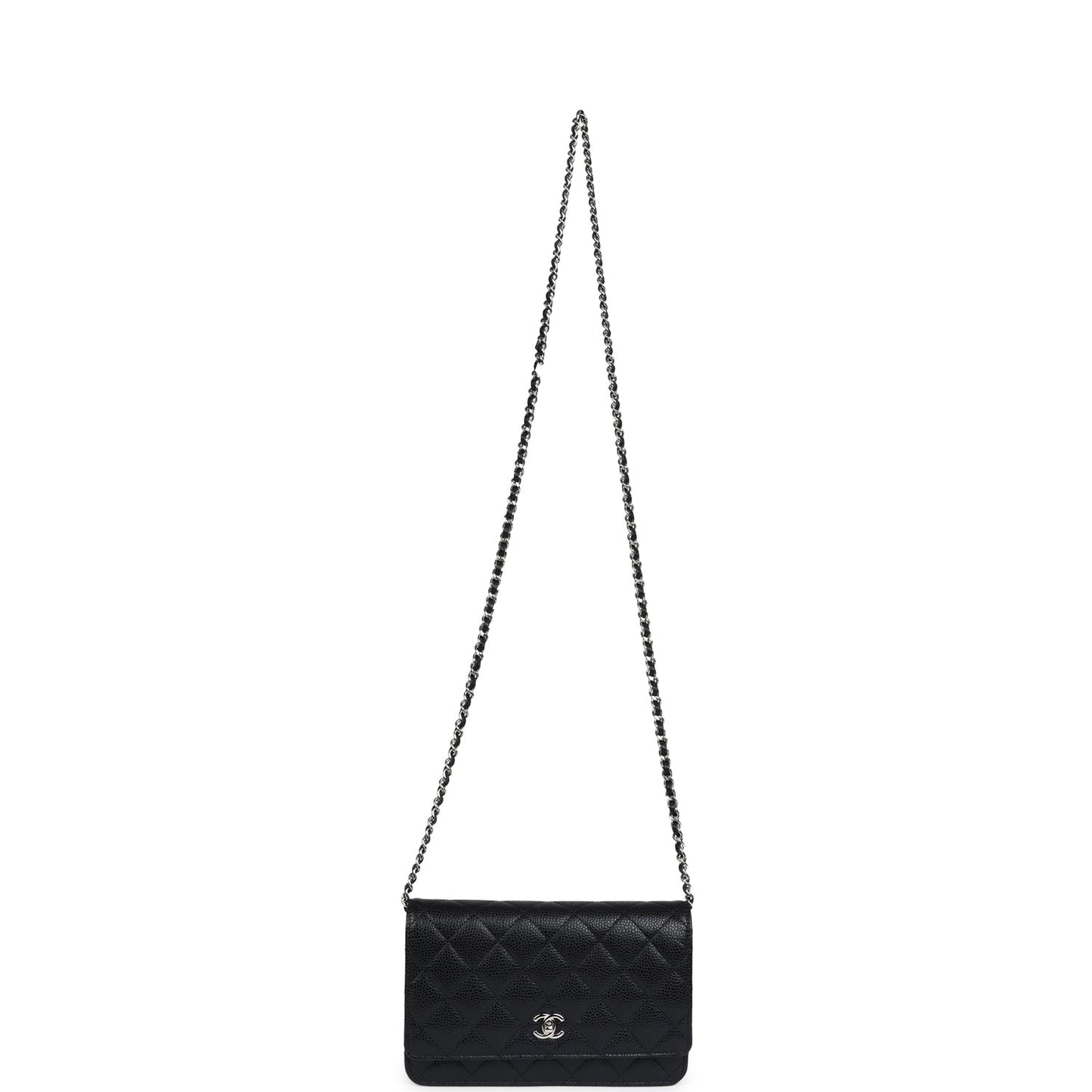 Chanel Wallet On Chain WOC Black Caviar Silver Hardware