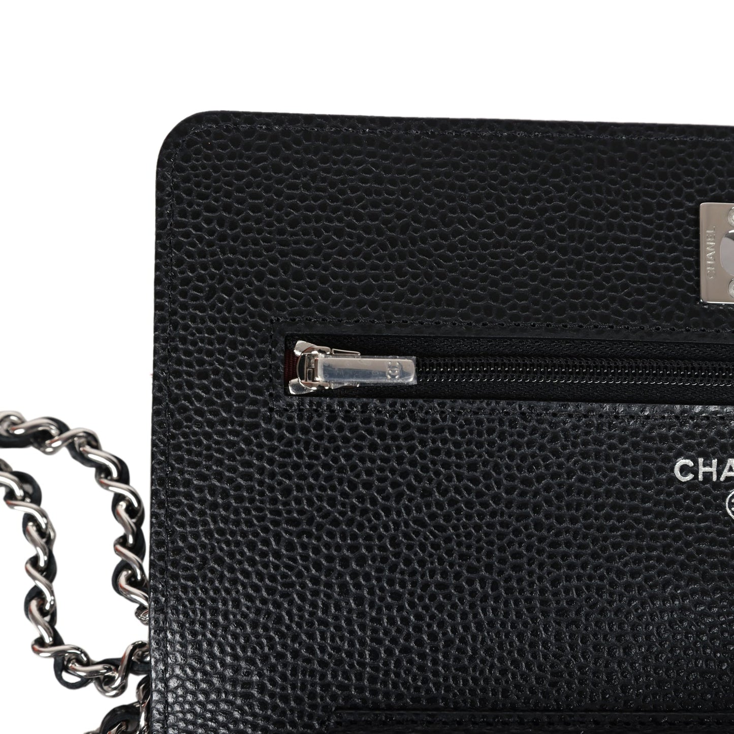 Chanel Wallet On Chain WOC Black Caviar Silver Hardware