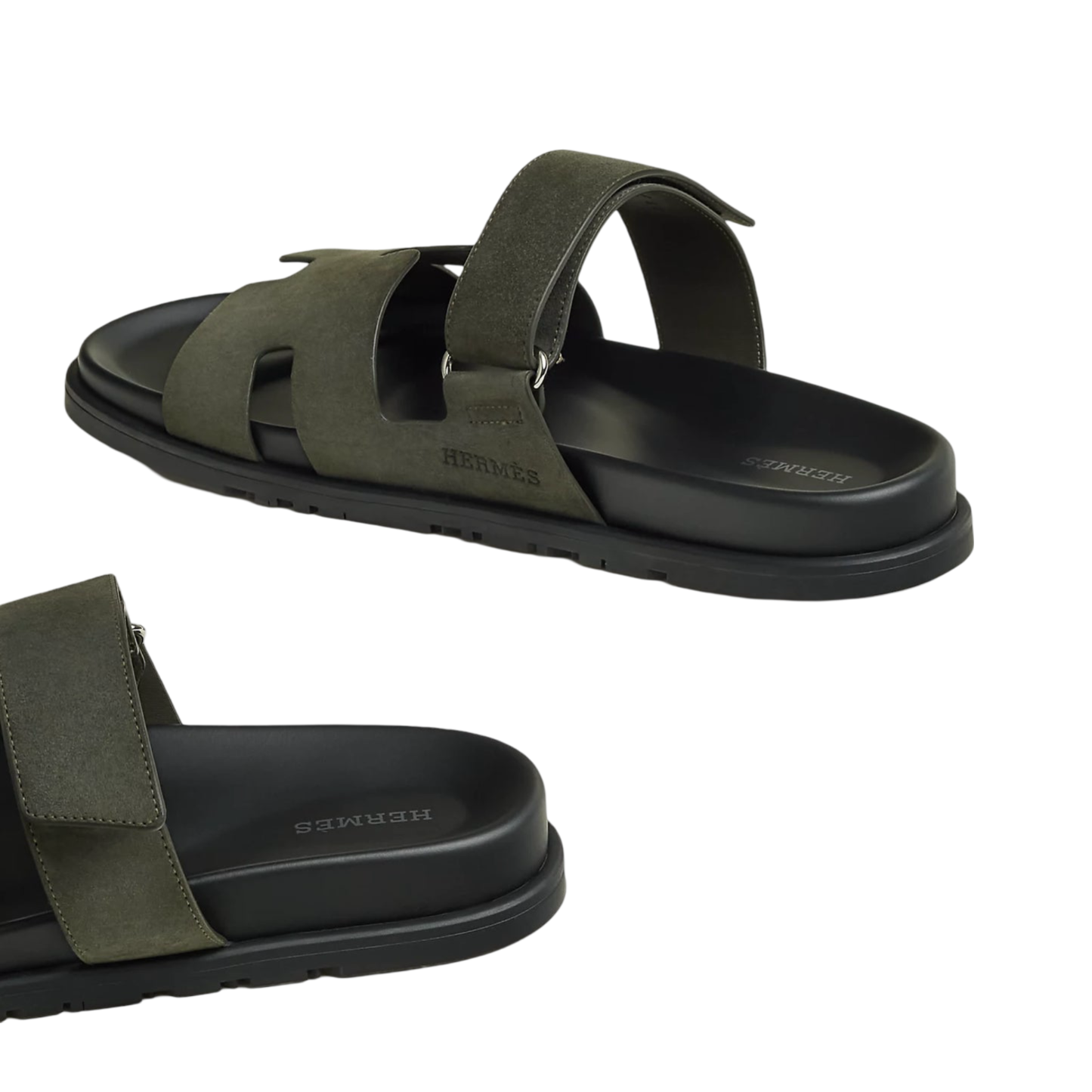 Hermes Chypre Sandals Vert Forêt