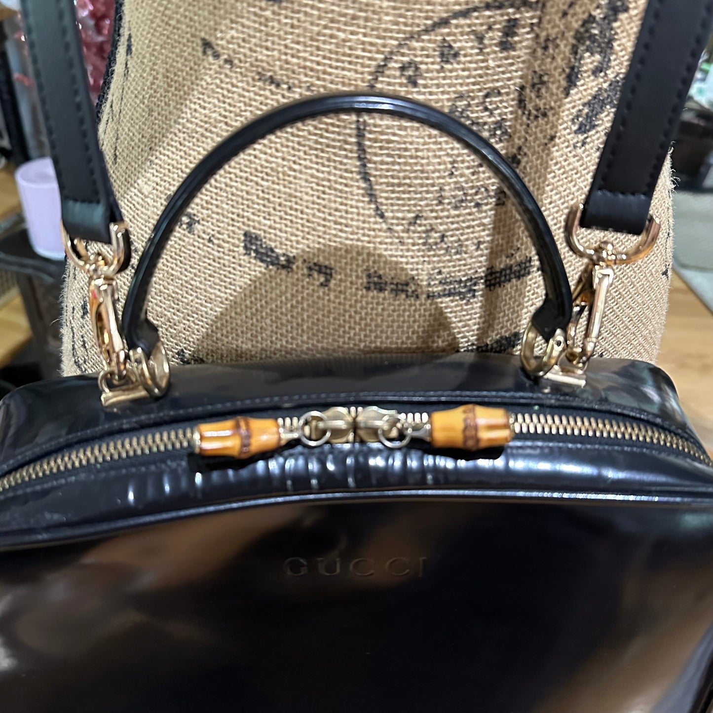 The Junco Crossbody/Clutch - Larger Orvis bags Gucci Bamboo Cosmetic Bag in Black Leather (Vertical)