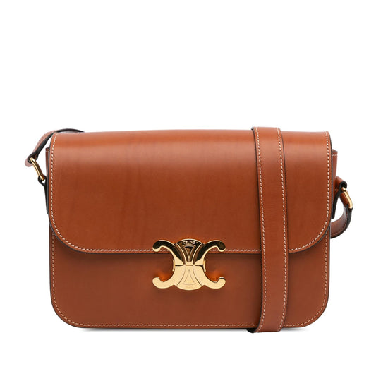 Celine Classique Shiny Calfskin Triomphe Crossbody (SHG-tC2vNF)