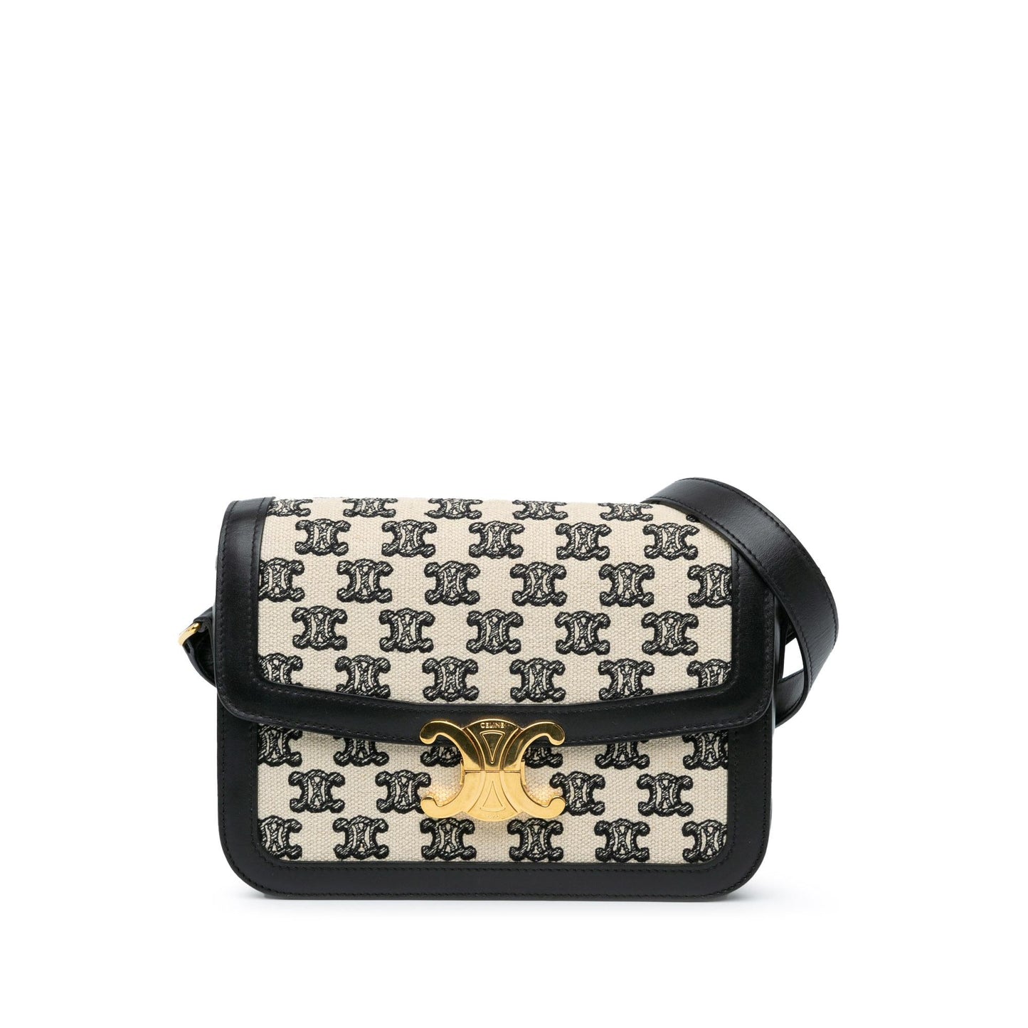 Celine Embroidered Canvas Triomphe Crossbody