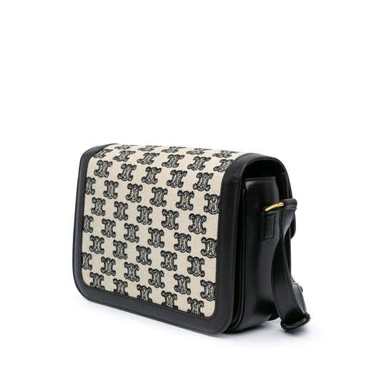 Celine Embroidered Canvas Triomphe Crossbody