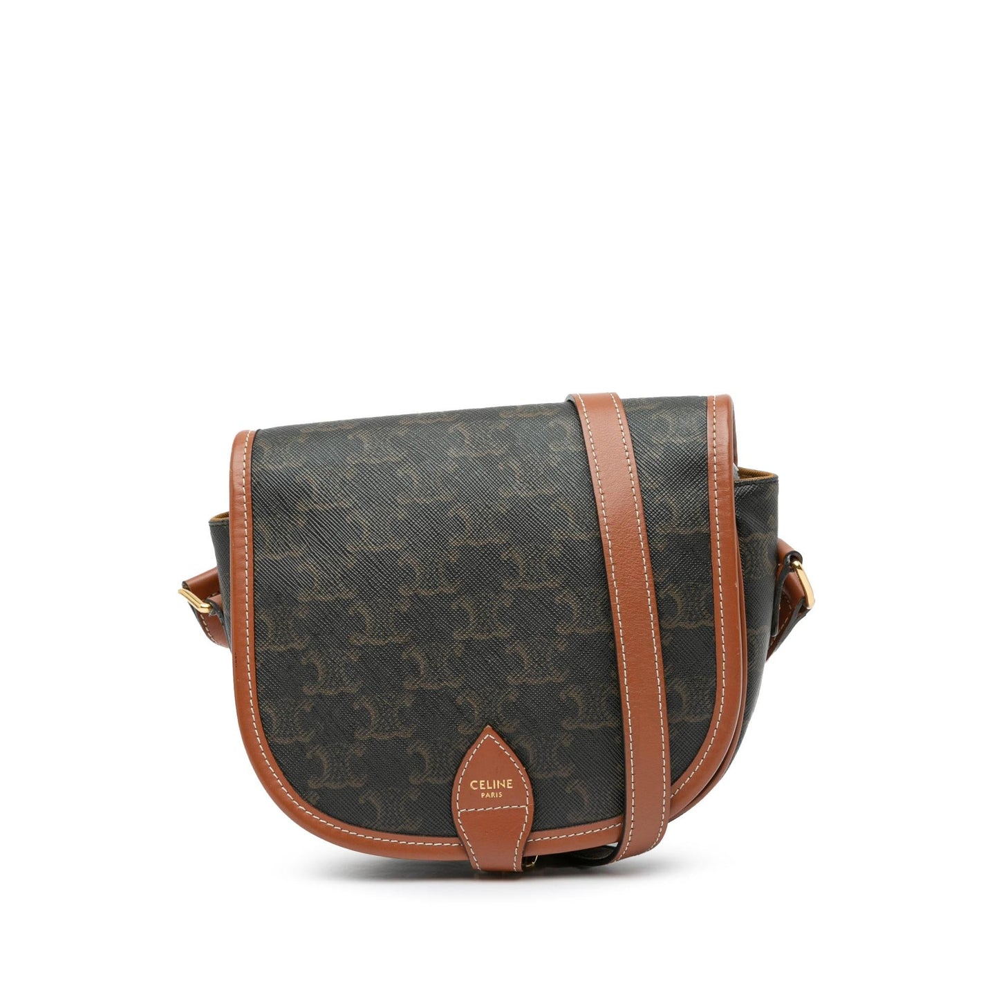 Celine Medium Triomphe Coated Canvas Folco Crossbody