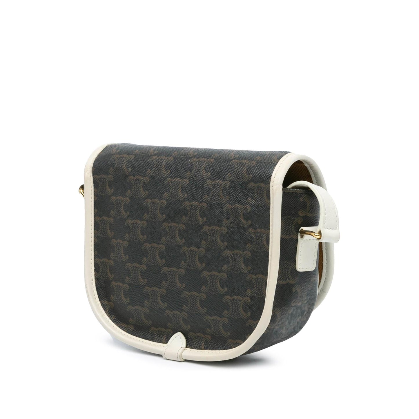Celine Medium Triomphe Coated Canvas Folco Crossbody