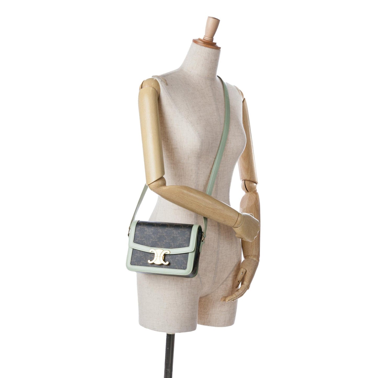 Celine Teen Coated Canvas Triomphe Crossbody