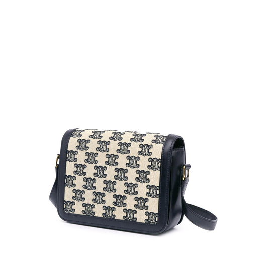 Celine Teen Embroidered Canvas Triomphe Crossbody