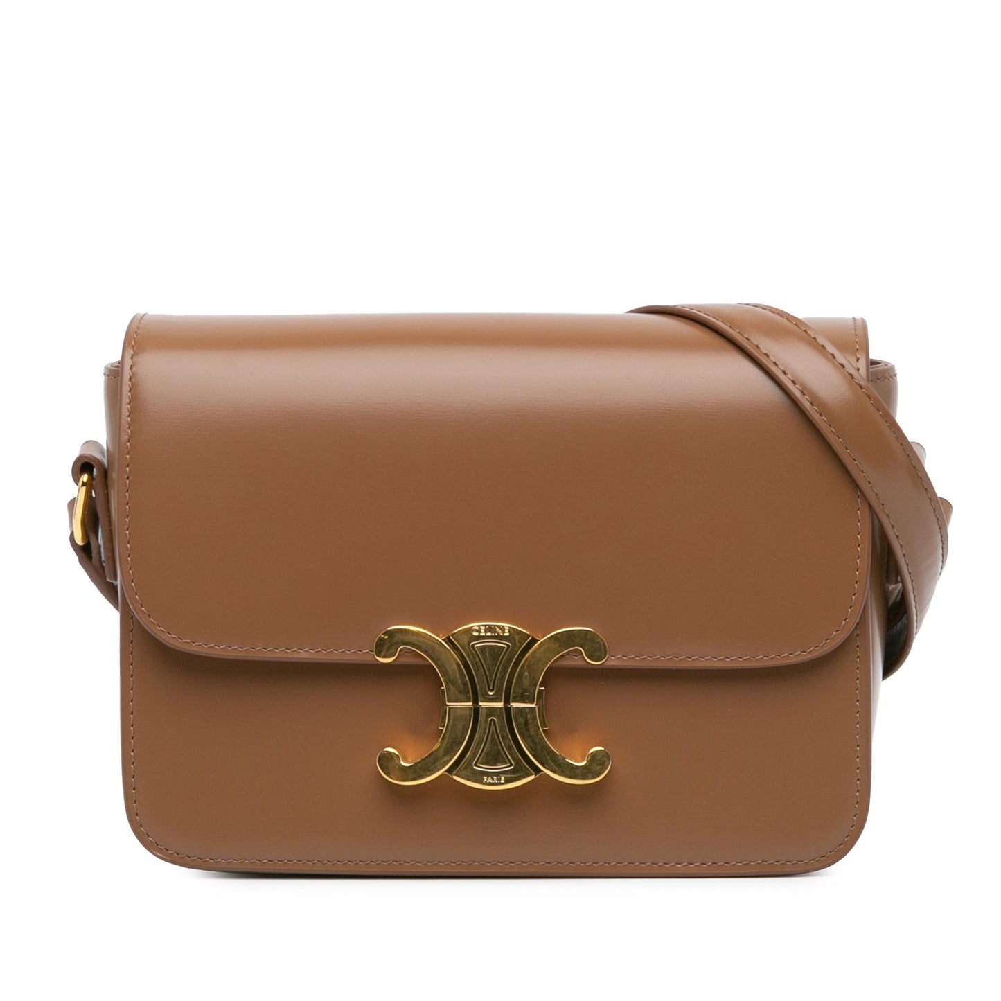 Celine Teen Shiny Calfskin Triomphe Crossbody