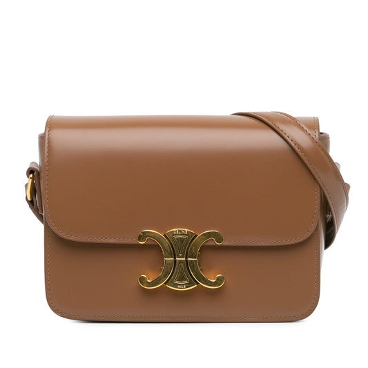 Celine Teen Shiny Calfskin Triomphe Crossbody