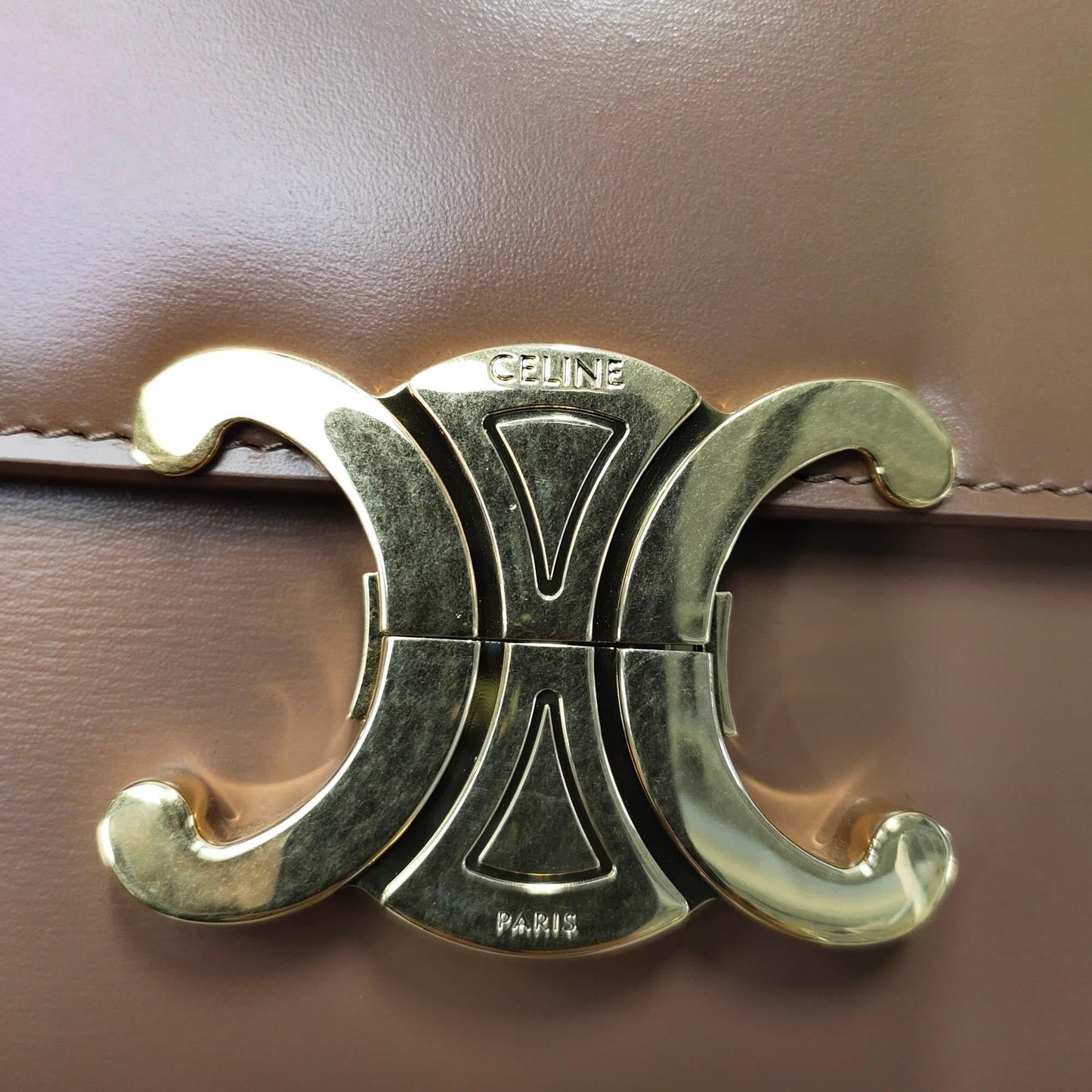 Celine Teen Shiny Calfskin Triomphe Crossbody