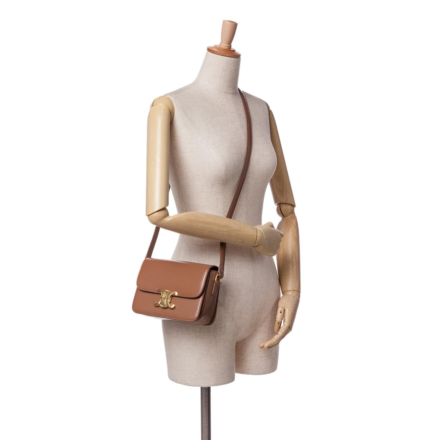 Celine Teen Shiny Calfskin Triomphe Crossbody