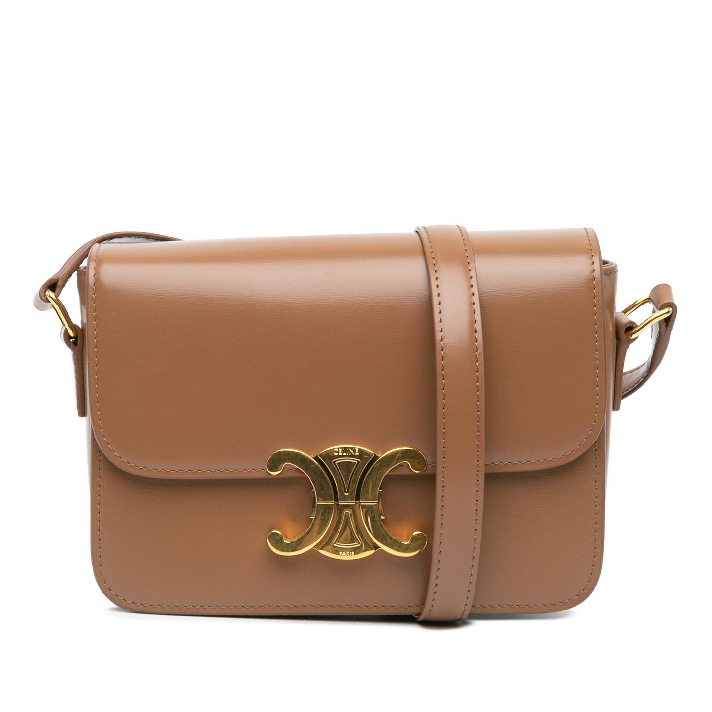 Celine Teen Shiny Calfskin Triomphe Crossbody