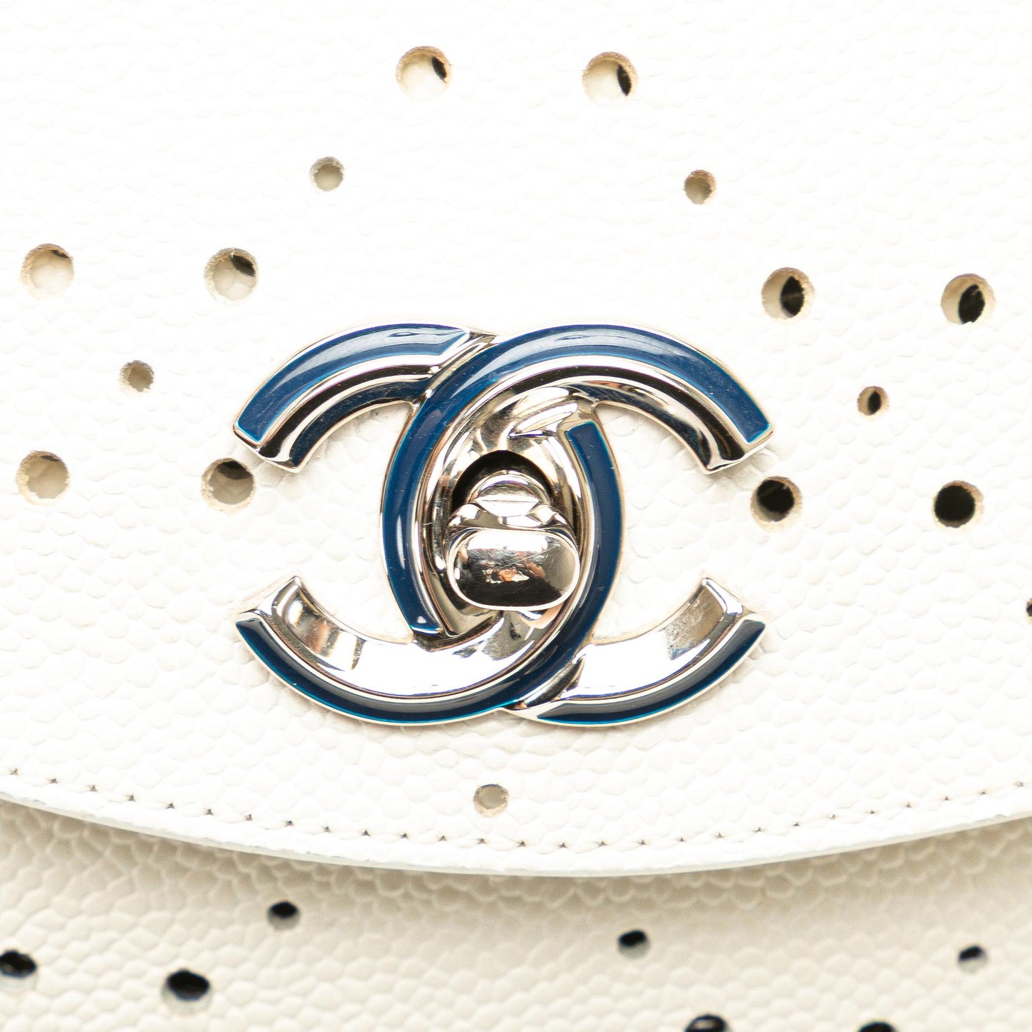 Chanel CC Caviar Perforated Messenger Flap