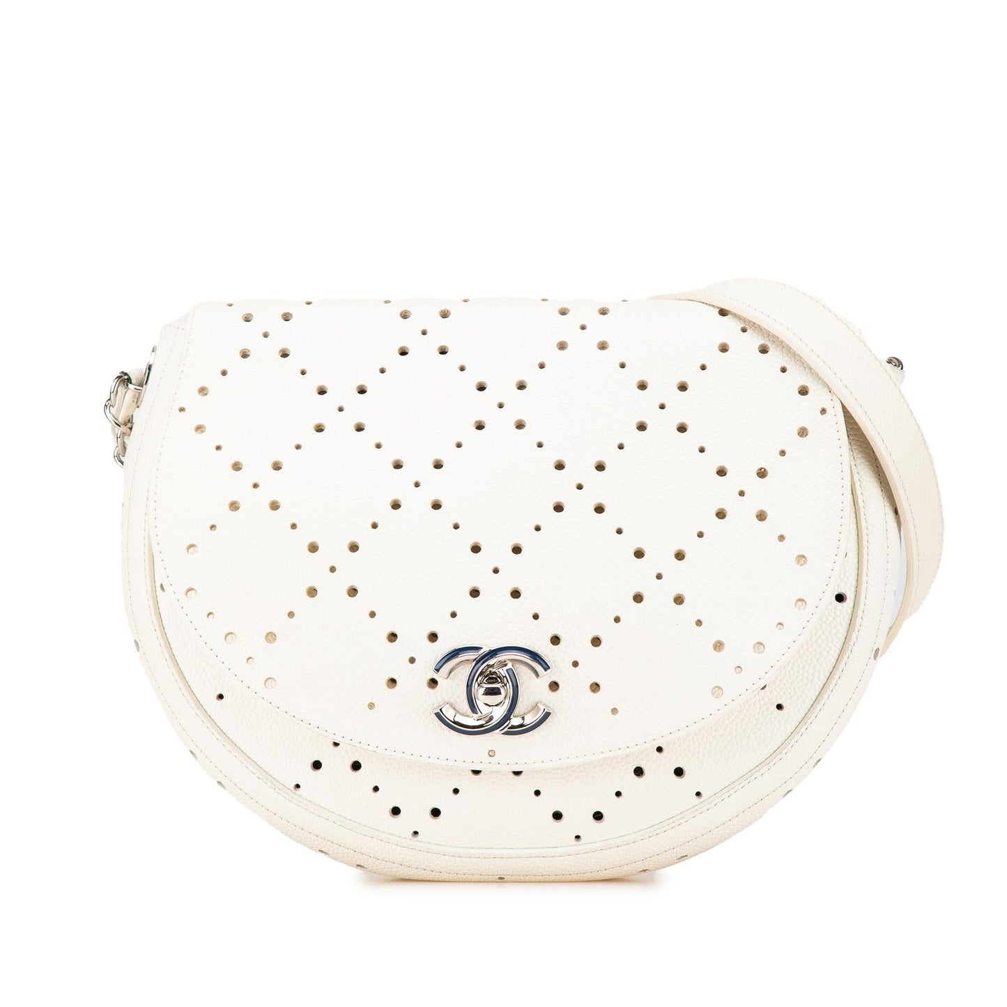 Chanel CC Caviar Perforated Messenger Flap