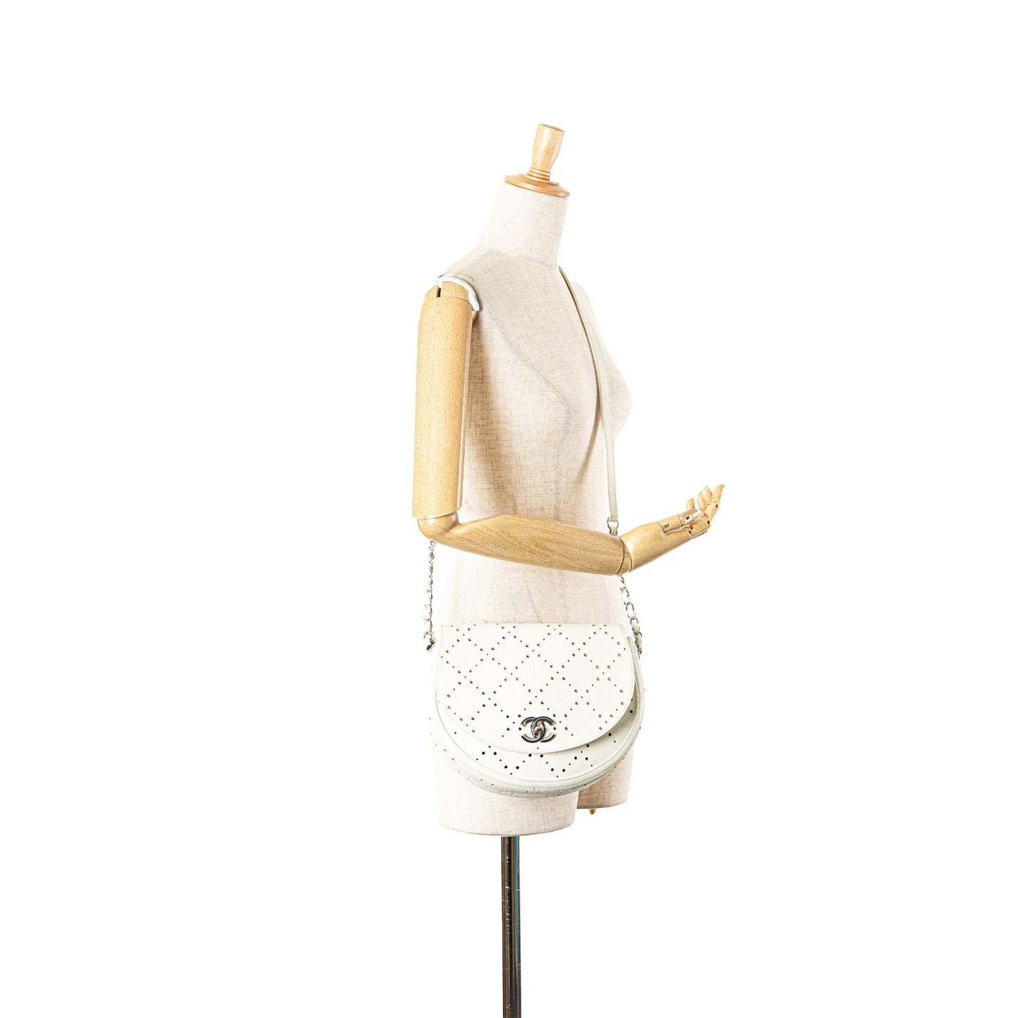 Chanel CC Caviar Perforated Messenger Flap