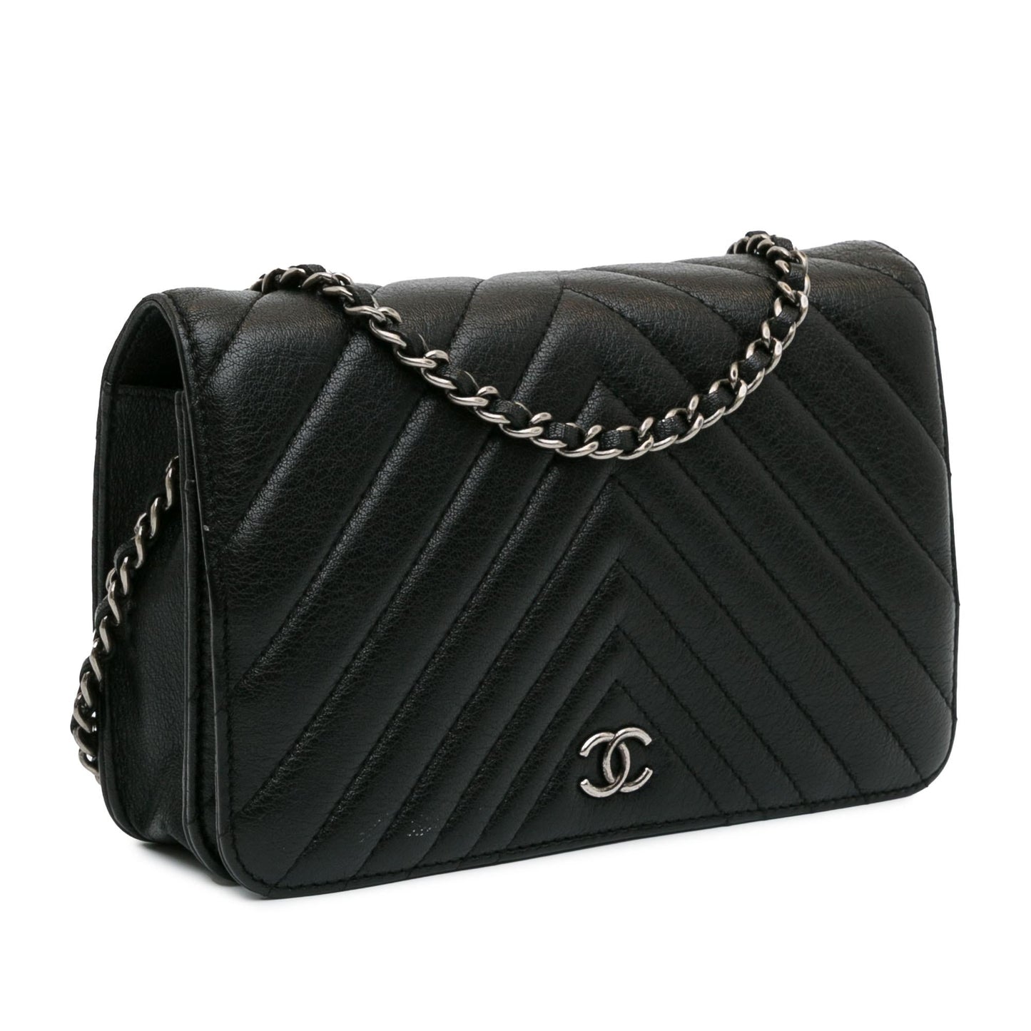 Chanel CC Chevron Calfskin Wallet On Chain (SHG-Q3rRL6)