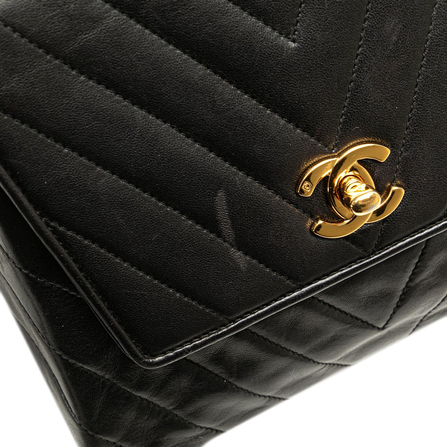 Chanel CC Chevron Lambskin Flap
