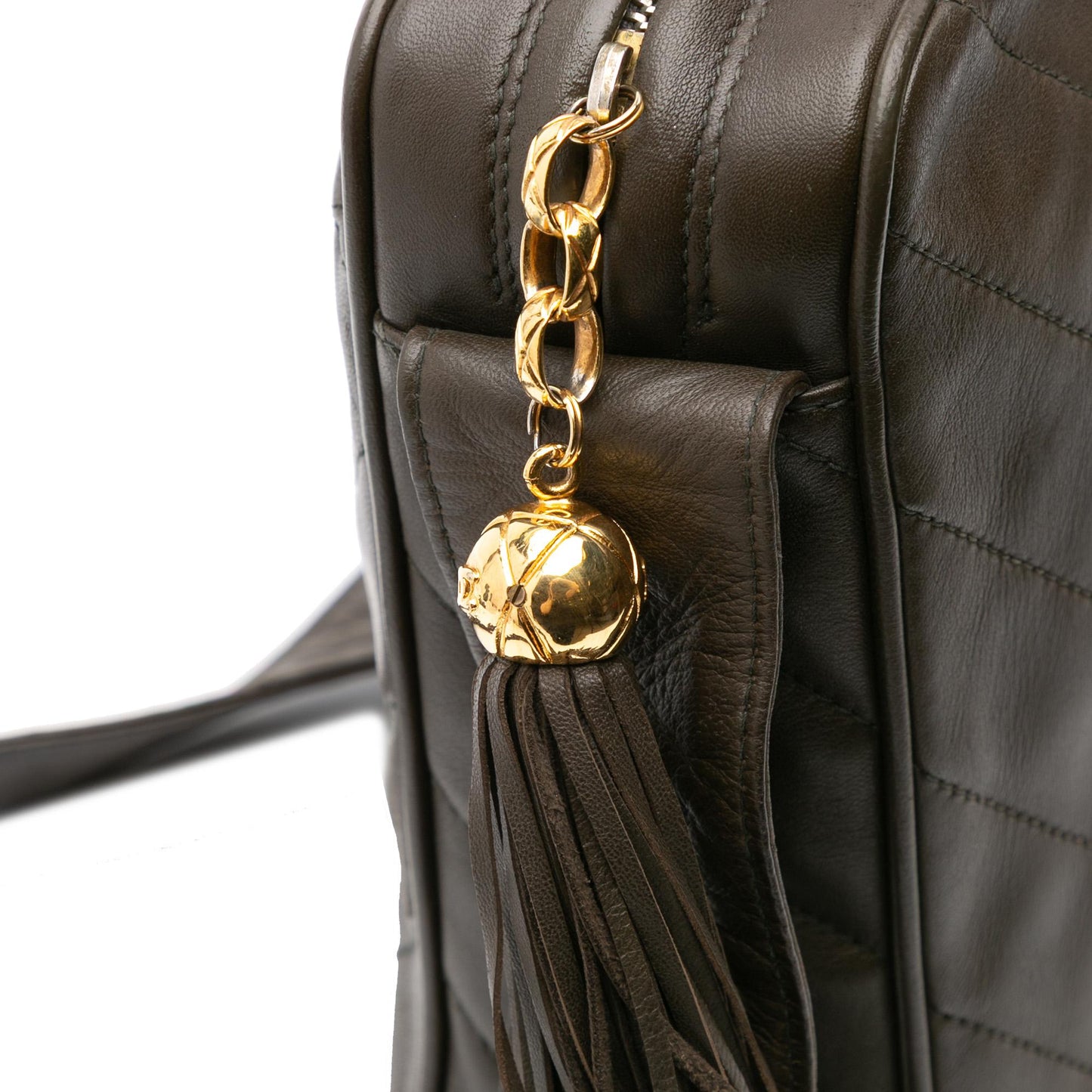Chanel CC Chevron Lambskin Tassel Crossbody