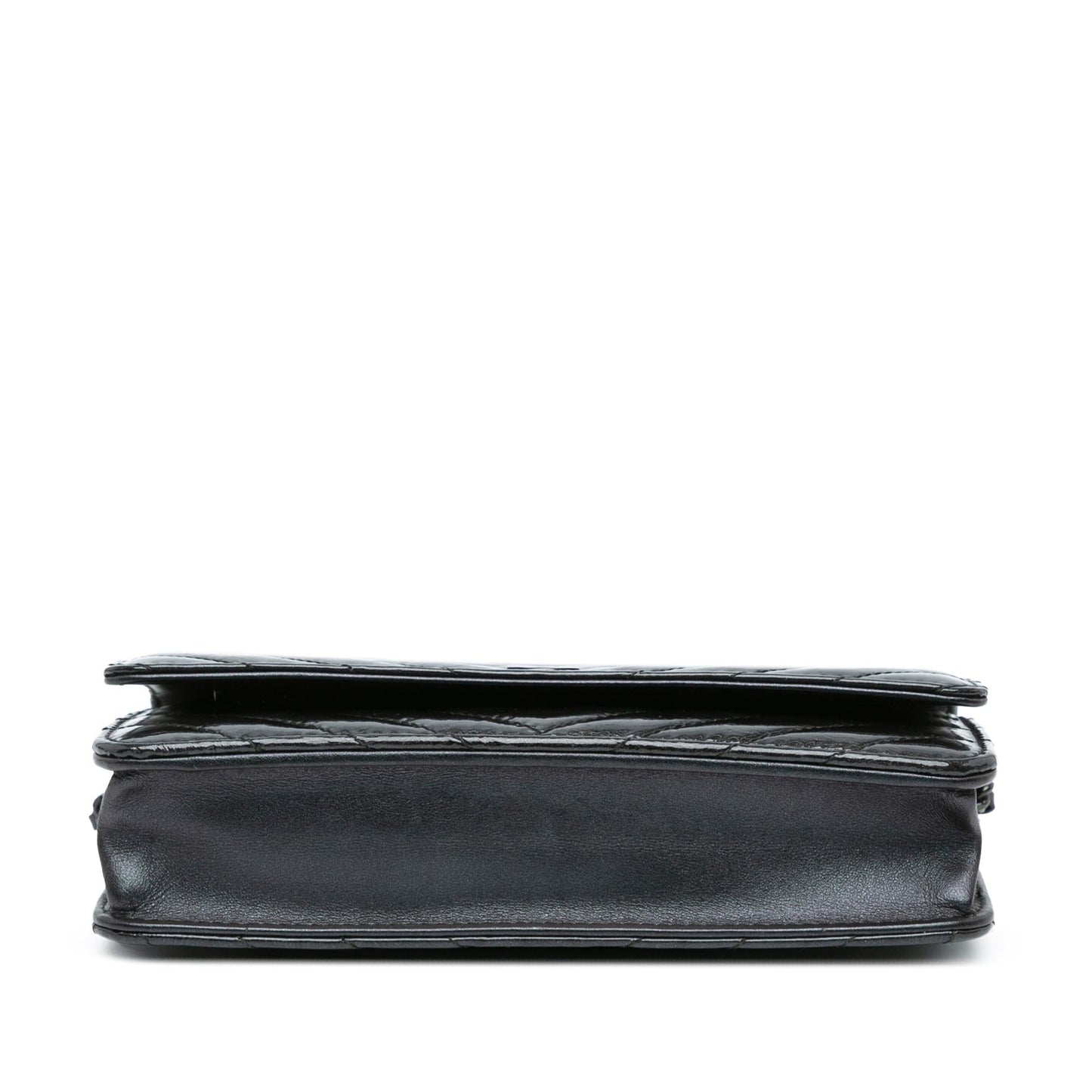 Chanel CC Chevron Quilted Crumpled Calfskin Wallet On Chain