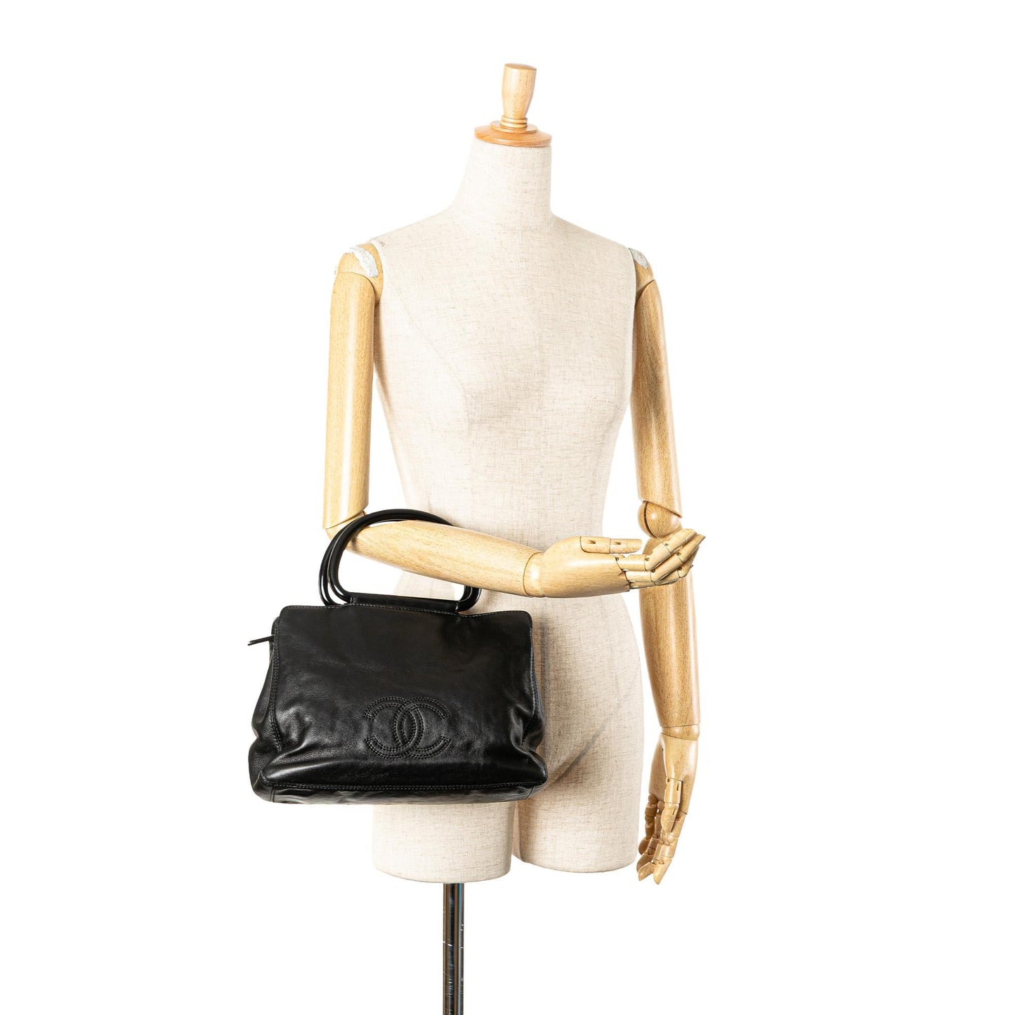 Chanel CC Lambskin Tortoise Handle Tote