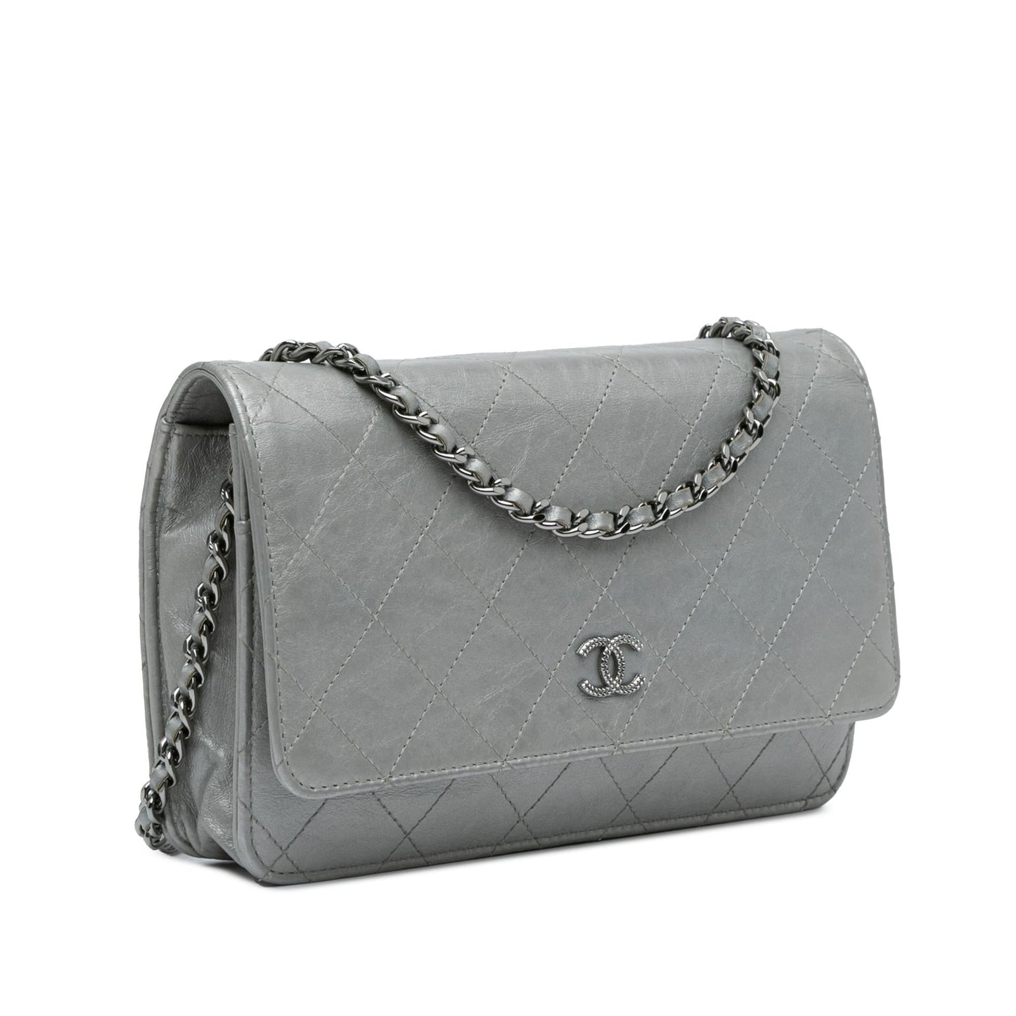 Chanel CC Quilted Aged Calfskin Wallet On Chain (SHG-x0Wgqd)